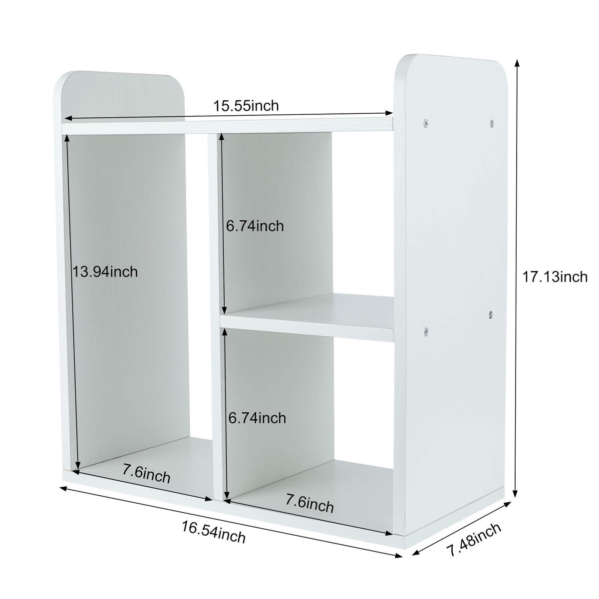 PAG-Mass Desktop Bookshelf Freestanding Wooden Countertop Bookcase Accessories Organizer Display