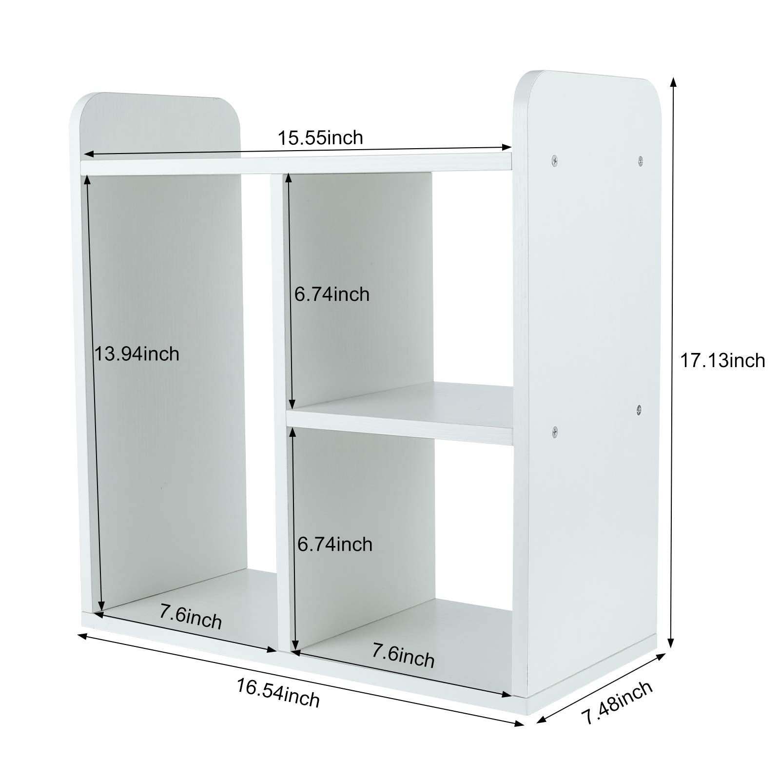 PAG-Mass Desktop Bookshelf Freestanding Wooden Countertop Bookcase Accessories Organizer Display