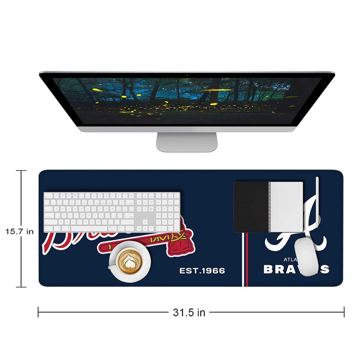 Baseball Mouse Pad Extended Large Gaming Desk Pad 31.5 x 11.8 Inch, XL Mousepad Topographic Mouse