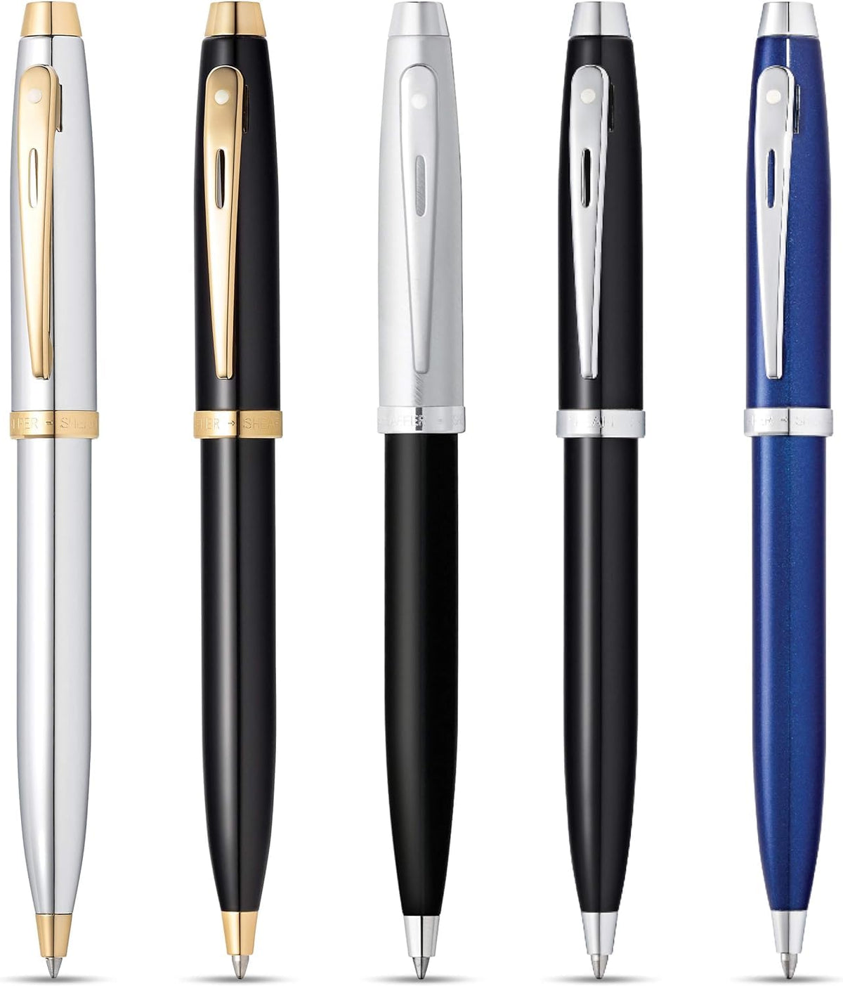 Sheaffer 100 Glossy Black Lacquer Ballpoint Pen with Polished Chrome Trim
