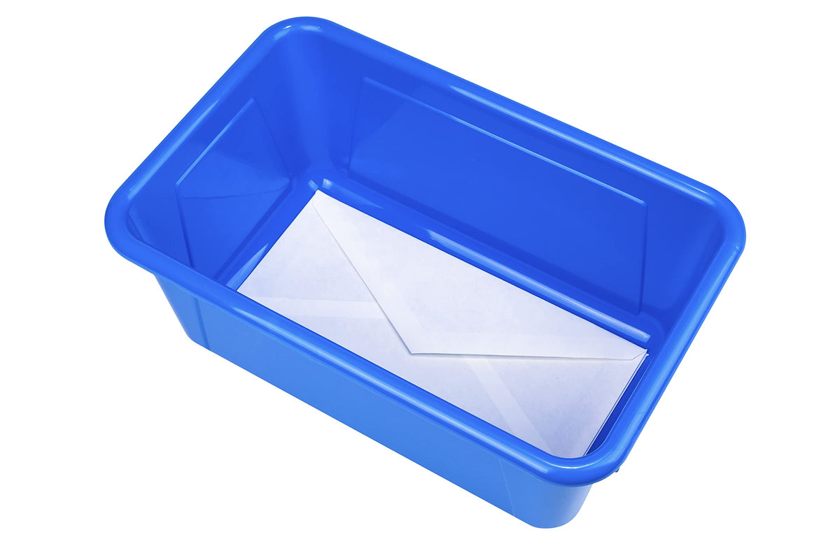 Storex 62414U05C Small Cubby Bin, Plastic Storage Container Fits Classroom Cubbies, Pack of 5
