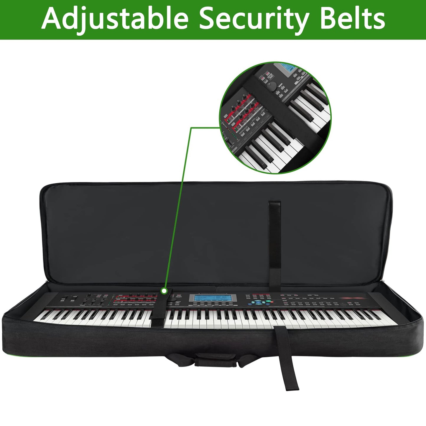 SNIGJAT 88 Key Keyboard Case Soft with Padded Shoulder Straps, All Black