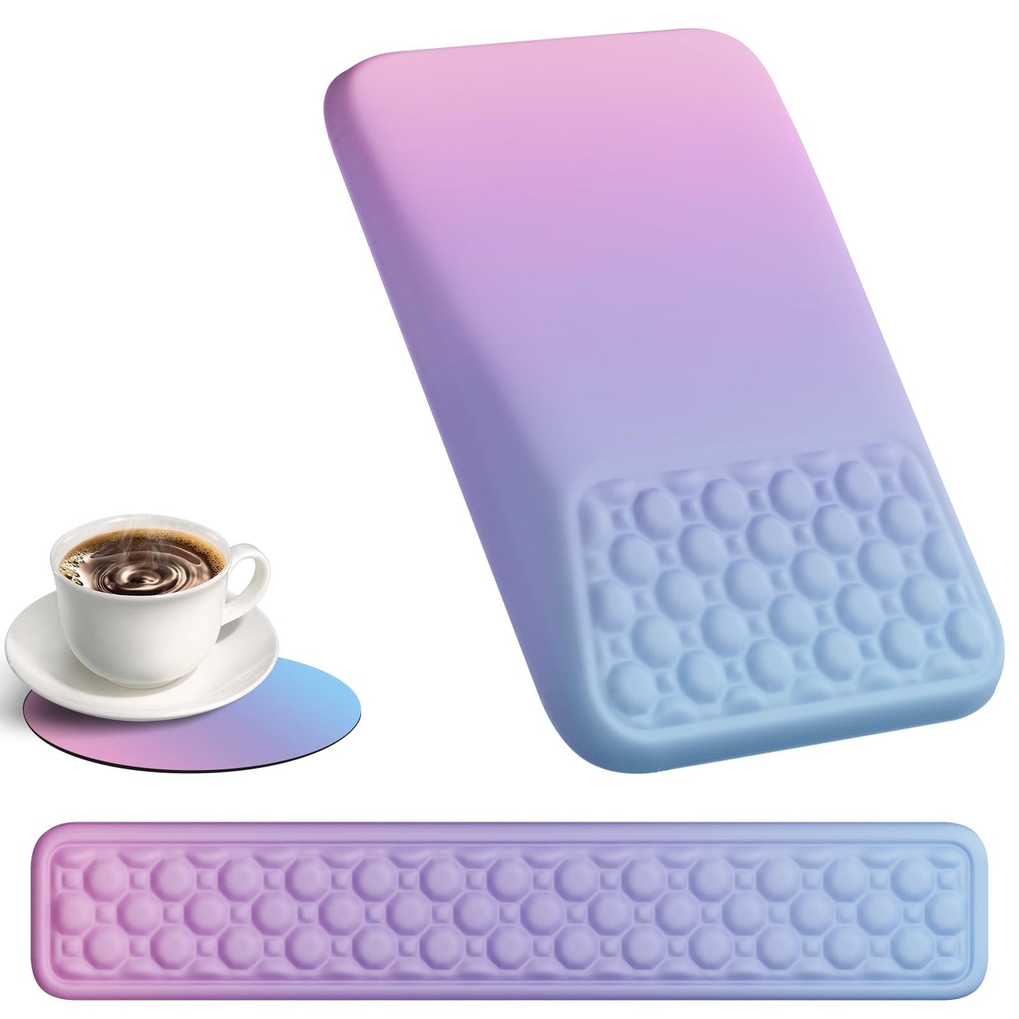 Ospelelf Keyboard Wrist Rest Pad for Computer, Ergonomic Large Mouse Pad with Wrist Support, Office