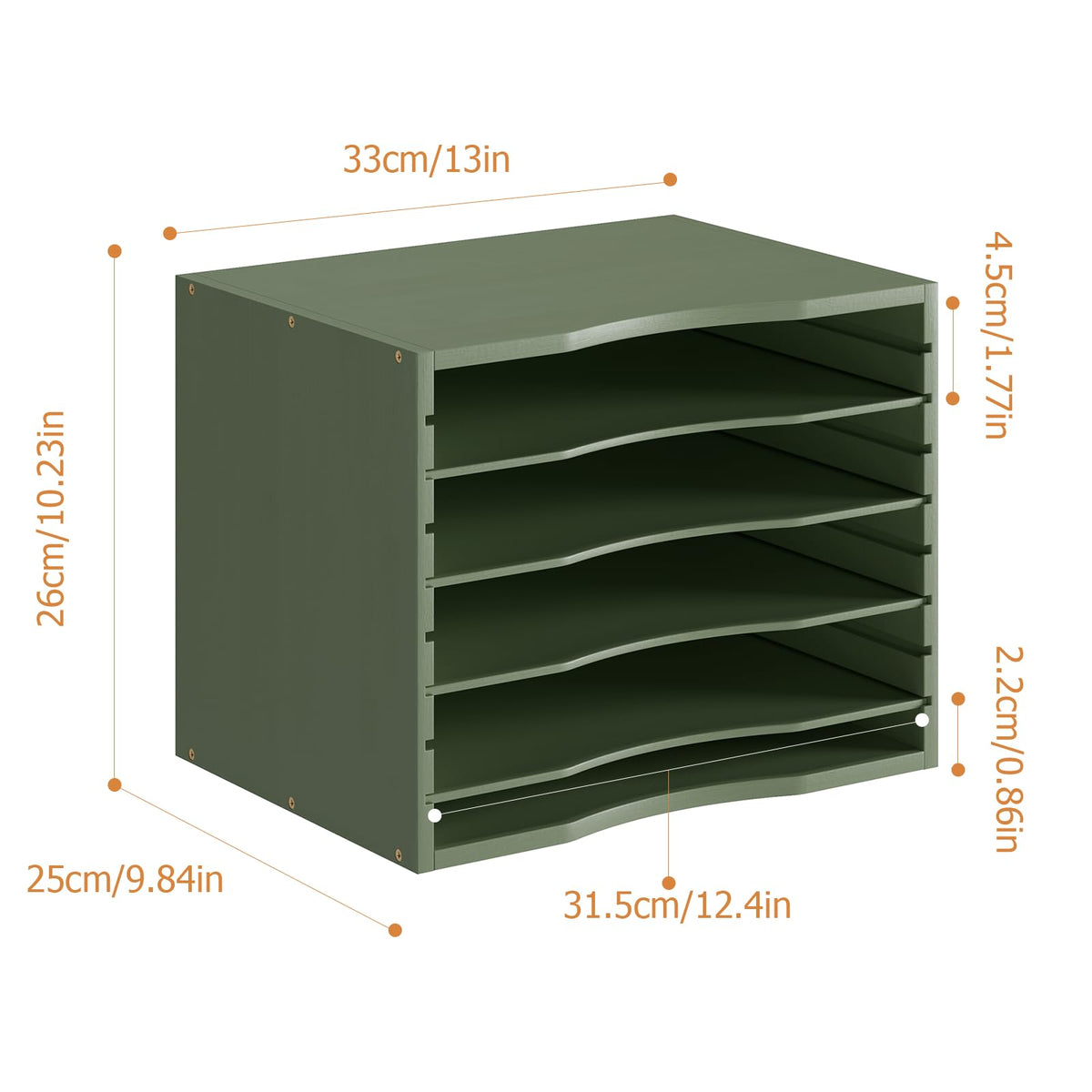 Bamjoy Bamboo 5 Tier Desktop Organizer, Paper Organizer Mail Sorter, File Holder Letter Document