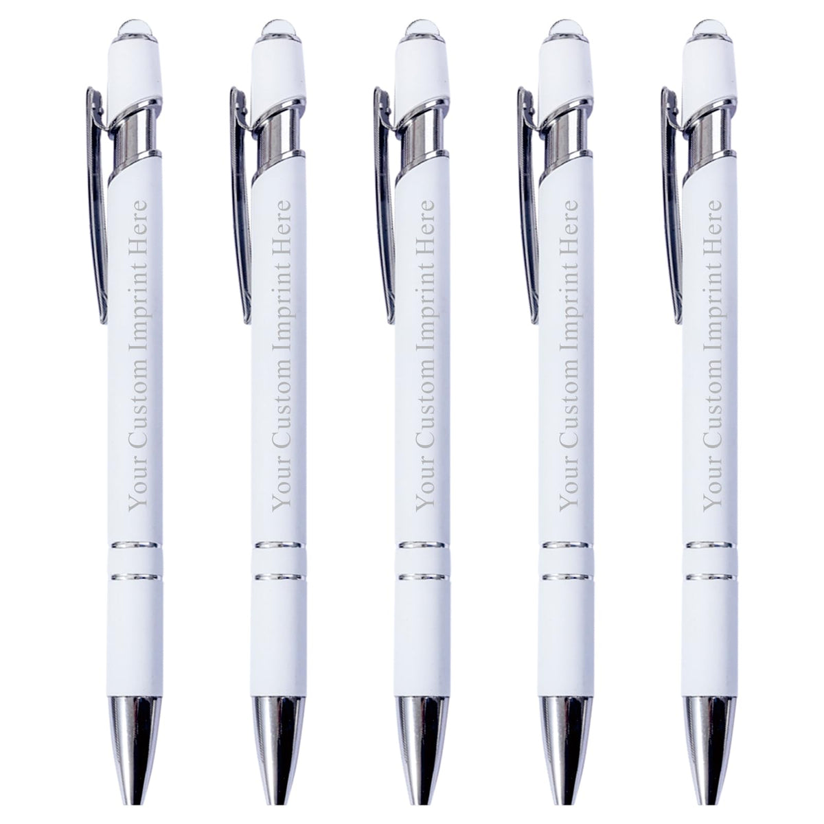 Schivity - Personalized Pens with Stylus - Custom Metallic Printed Name Pens with Black Ink