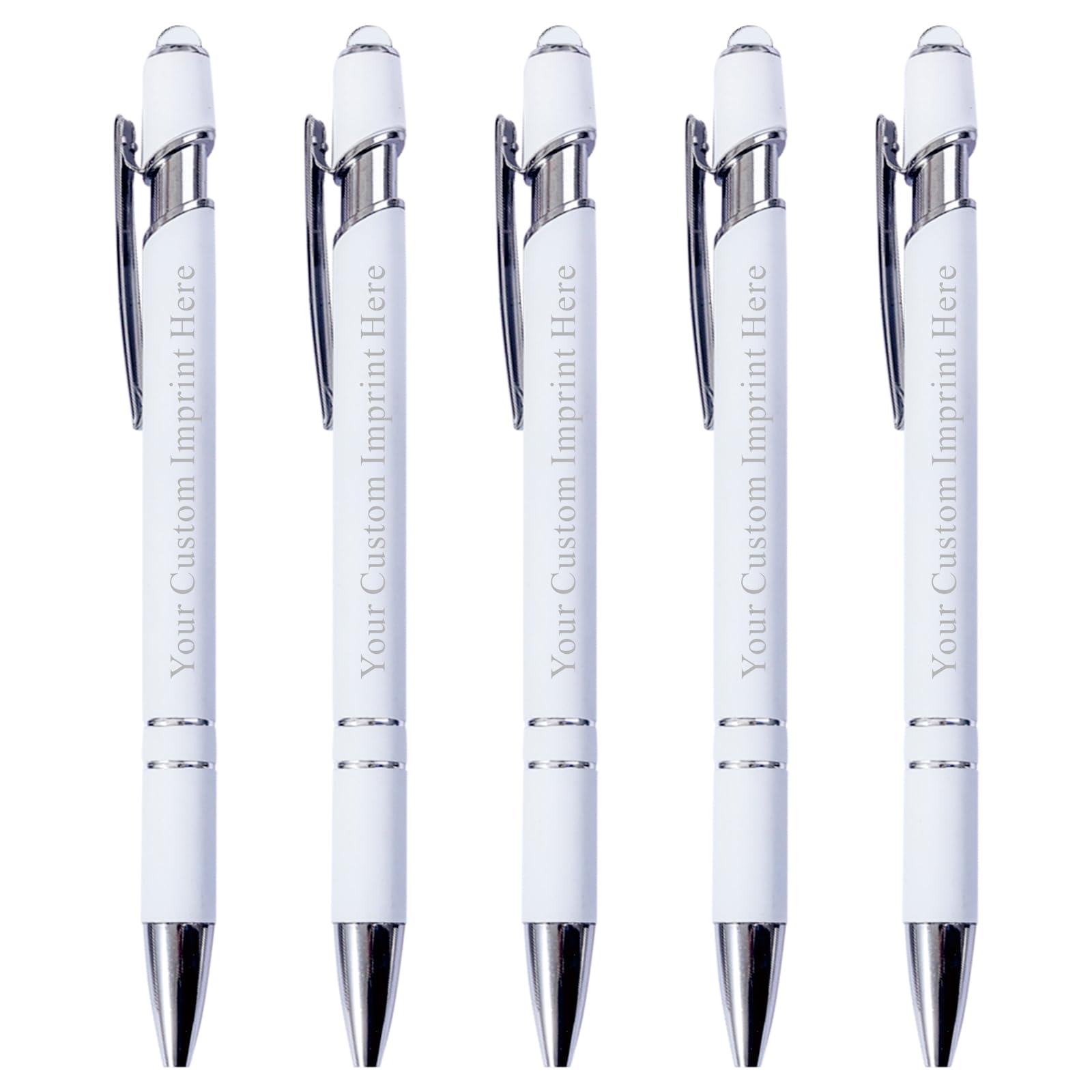 Schivity - Personalized Pens with Stylus - Custom Metallic Printed Name Pens with Black Ink