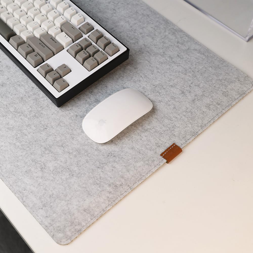 Bright Stone Felt Desk Mat,Non-Slip Mouse Pad, 35.4"x15.7" Office Supplies Desk Protector, Desk