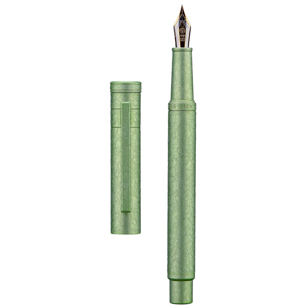 Hongdian 1851 Forest Fountain Pen Applegreen Ice Flowers, Fine Nib Classic Design with Converter