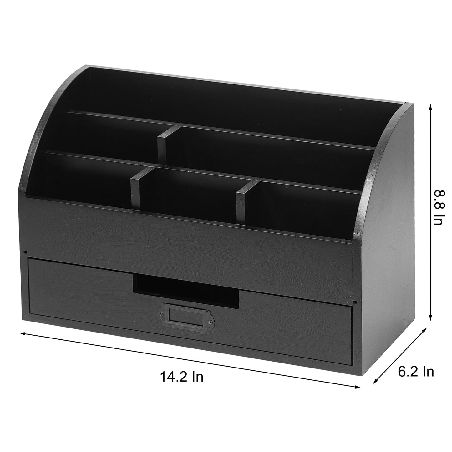 canwedance Distressed Rustic Wooden Office Desk Organizer 5 Compartment with 2 Drawer &Counter Desk