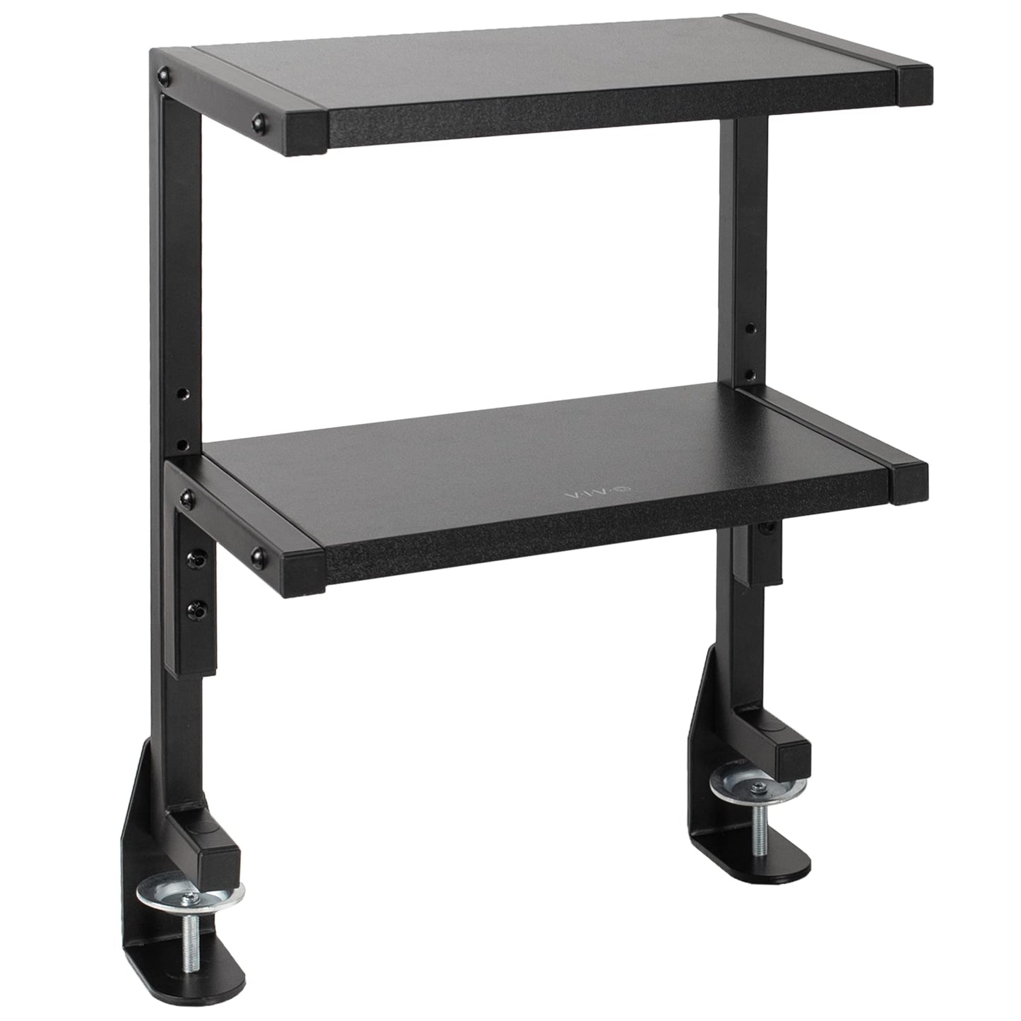 VIVO Black Clamp-on 13 inch 2-Tier Desk Shelf, STAND-SHELF2C