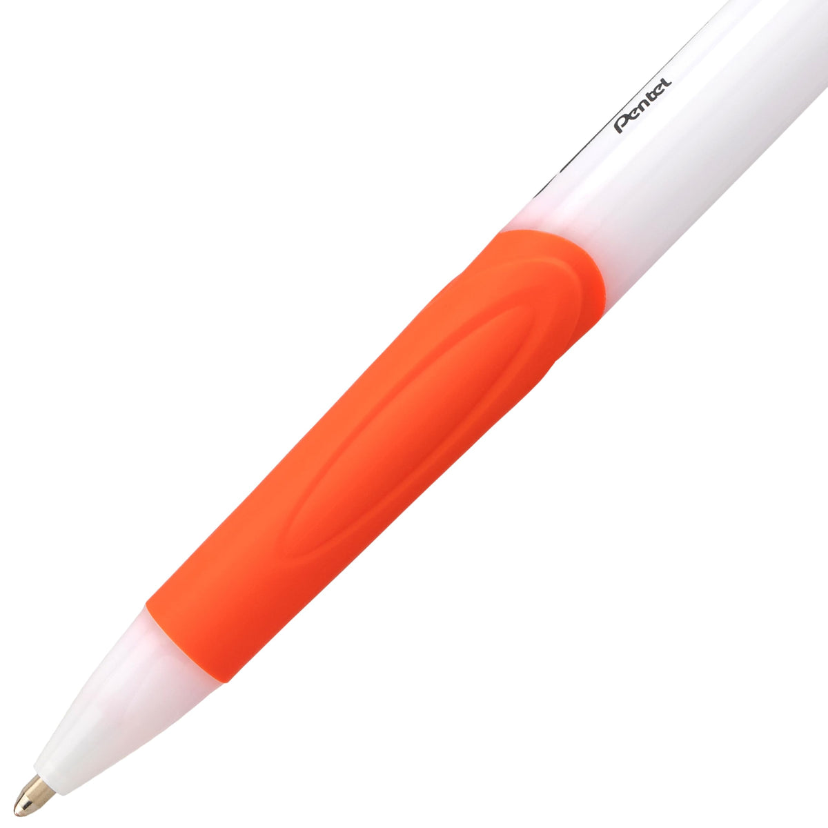 Pentel GlideWrite Ballpoint Pen with TechniFlo Ink, (1.0mm) Medium Line, Orange Ink, Box of 12
