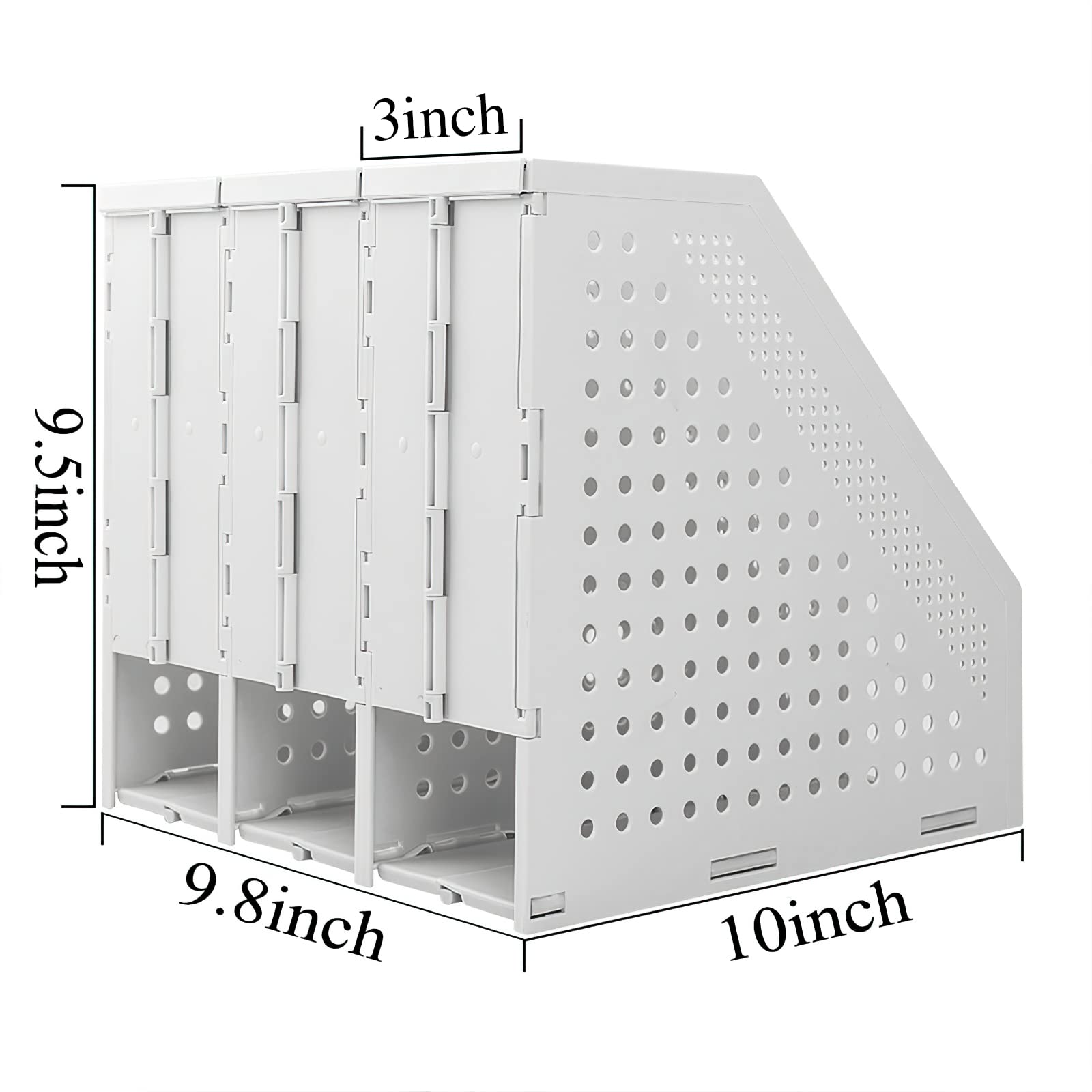 SAYEEC 2Pcs Collapsible Plastic Magazine File Holder Vertical Binder Storage Organizer for Desk