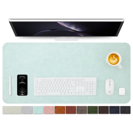Distressed Leather Desk Mat - Non-Slip PU Desk Pad for Office and Home - Desk Organization and