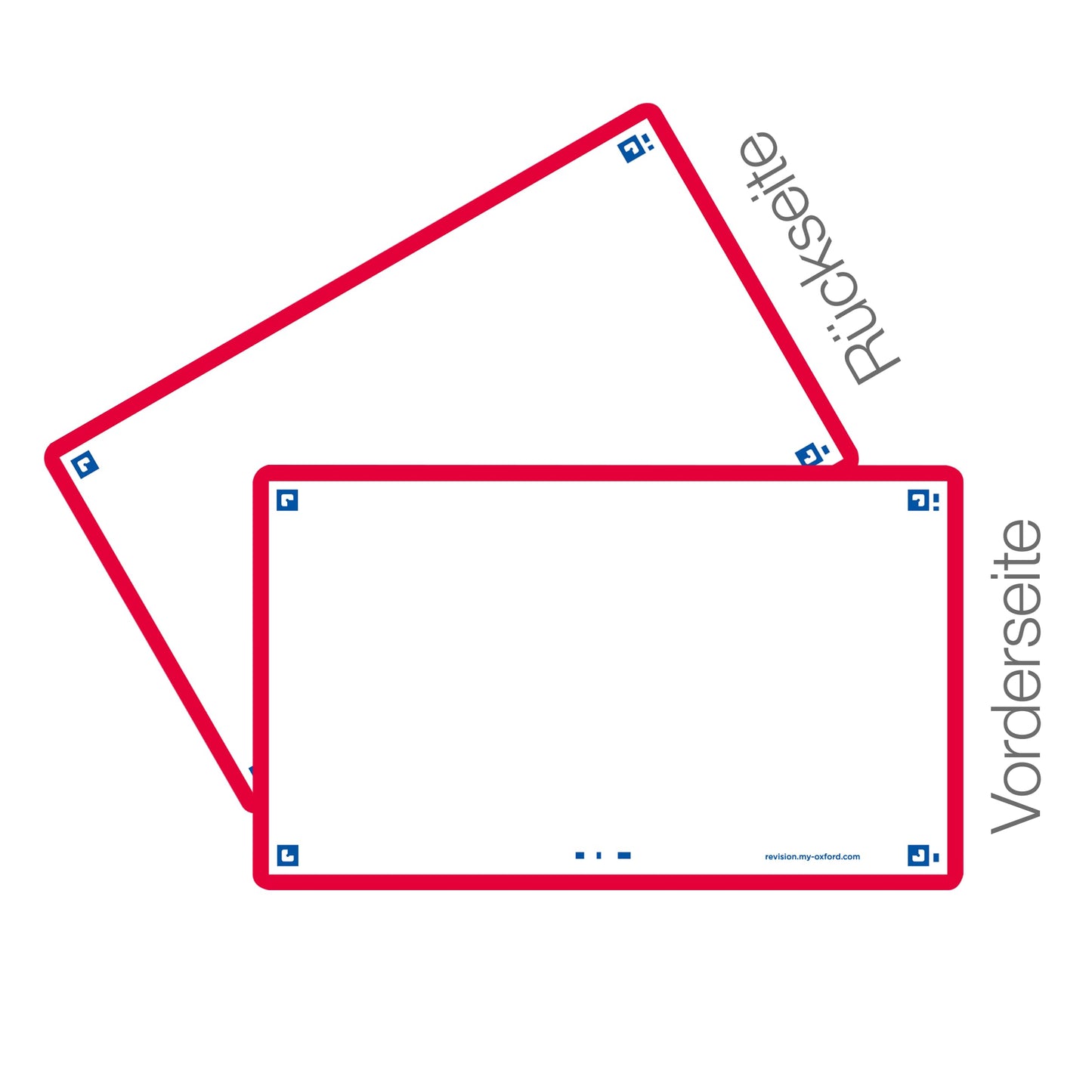Flash Cards by Oxford, Blank with Red Frame, Pack of 80 Cards, 7.5x12.5cm Size, 400133892