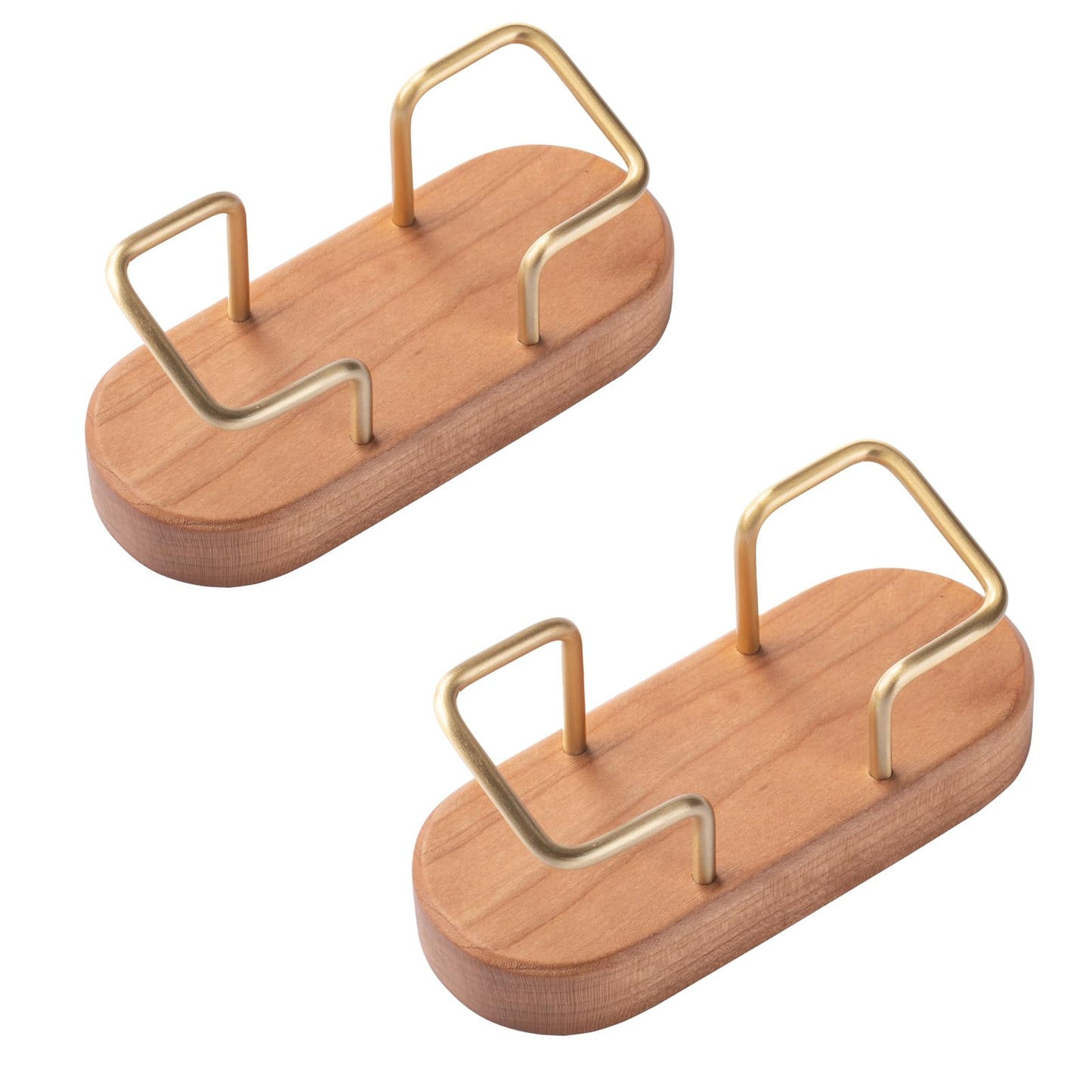 muso wood Cherry Business Card Holder for Desk, 2 Pack