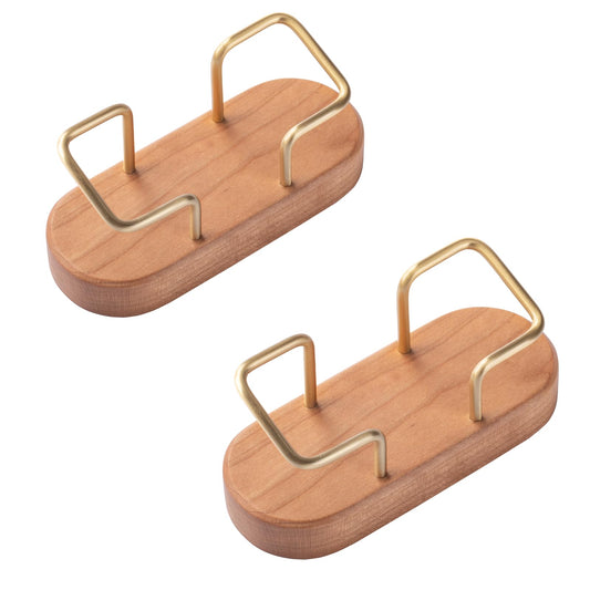 muso wood Cherry Business Card Holder for Desk, 2 Pack