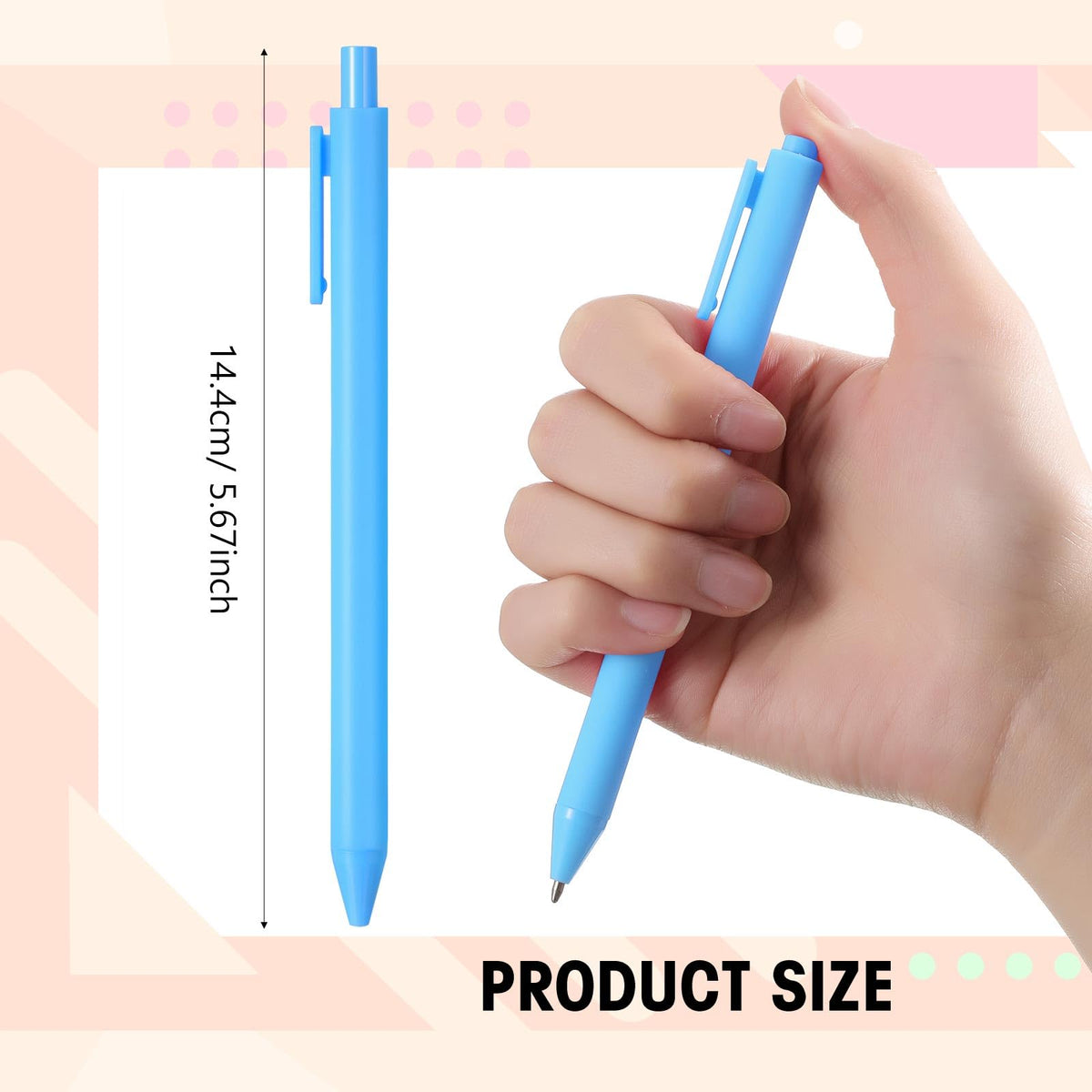 Fulmoon 50 Pcs Cute Pens Retractable 1.0mm, Multicolor Black Ink