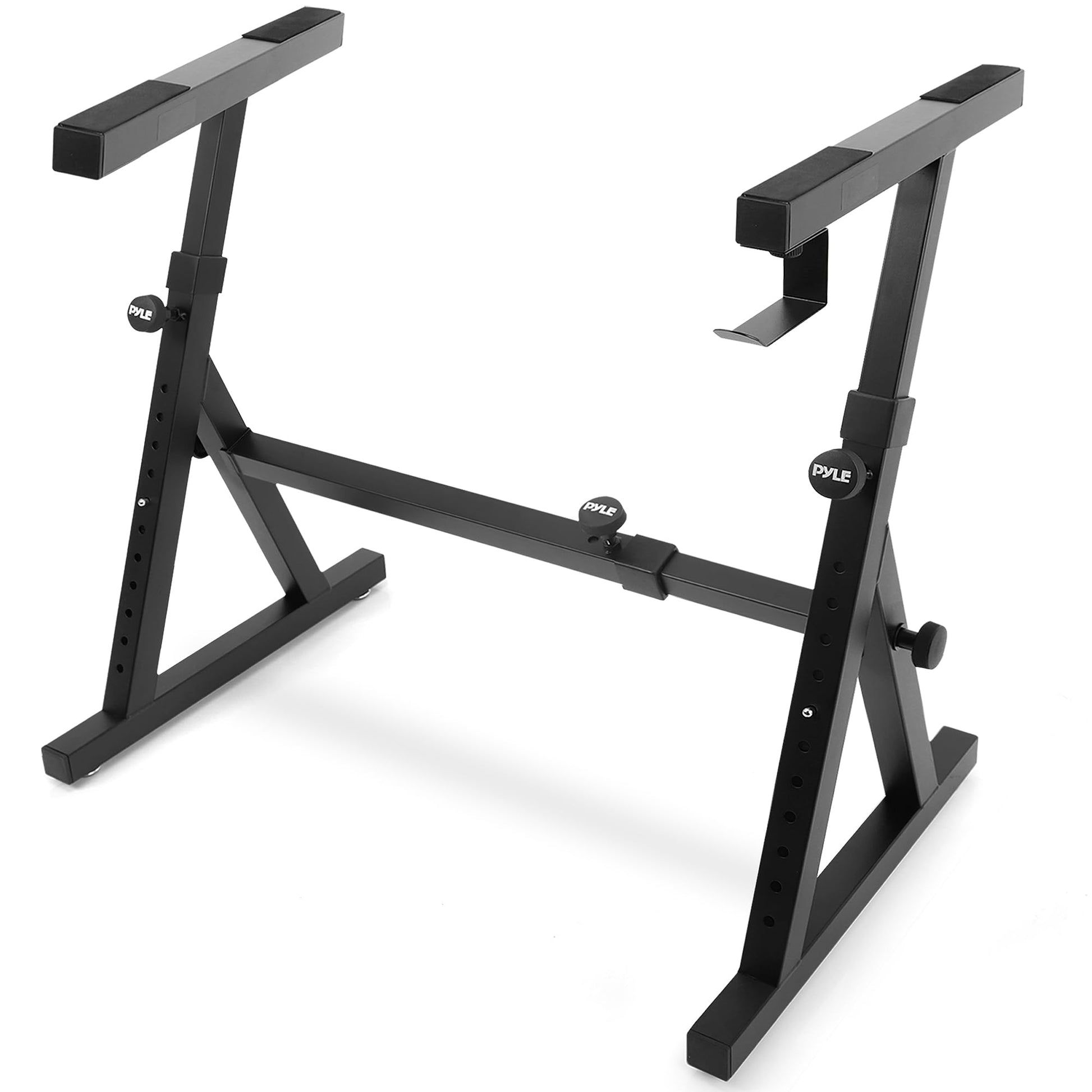 Heavy Duty Folding Keyboard Stand - Sturdy Reinforced Z Design W/ Adjustable Width & Height, Foam