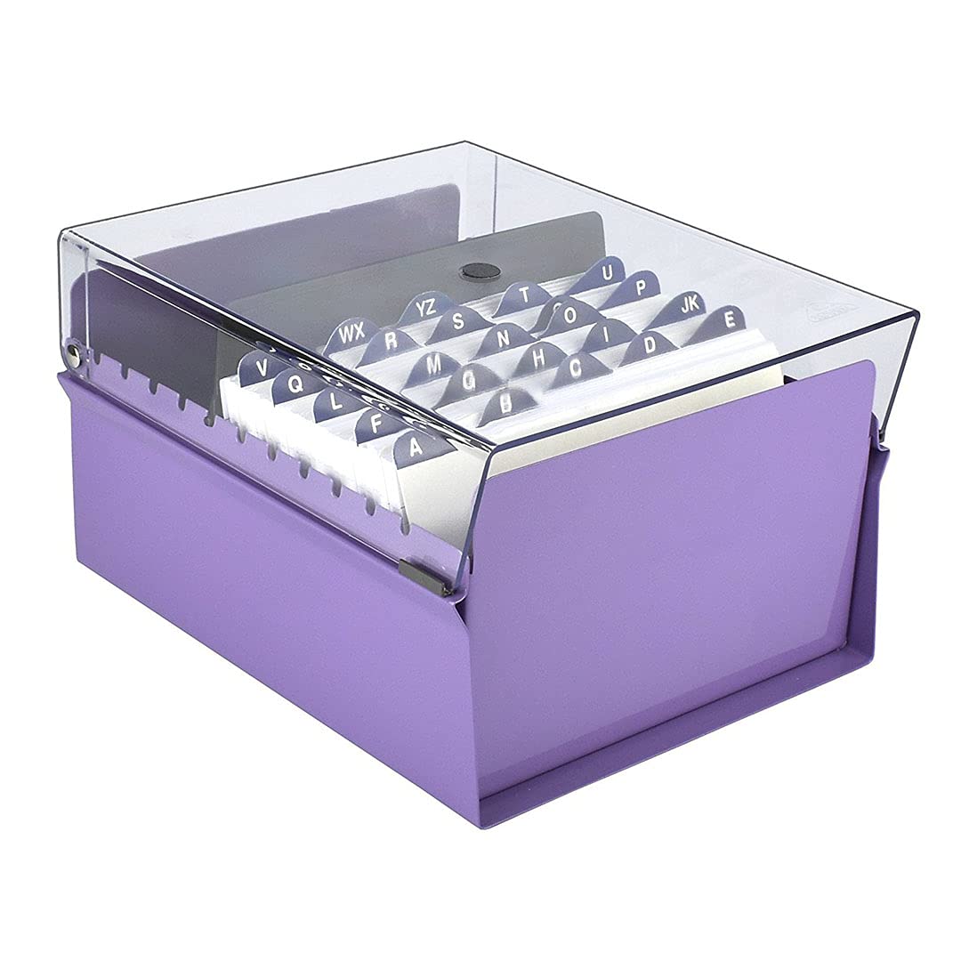 Acrimet 5 X 8 Card File Holder Organizer Box Metal Base Heavy Duty (AZ Index Cards and Divider