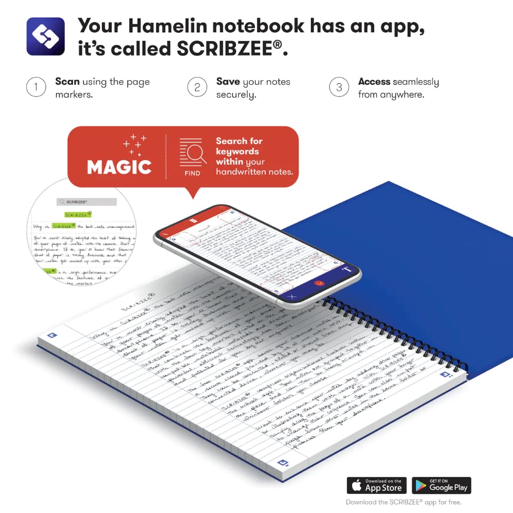 Hamelin, College Ruled Notebook/ Journal, 8.5inx11in, Spiral bound, Hardcover, 1 Subject Notebook