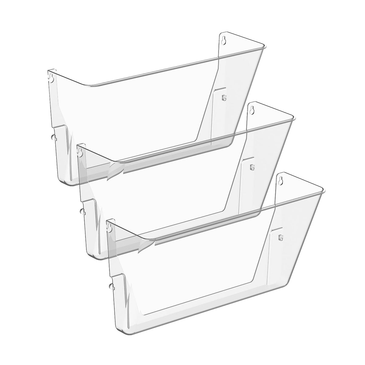 Gawerk Clear Acrylic Single Pocket, Plastic Hanging Wall Mount File Holder for Office Home (Clear