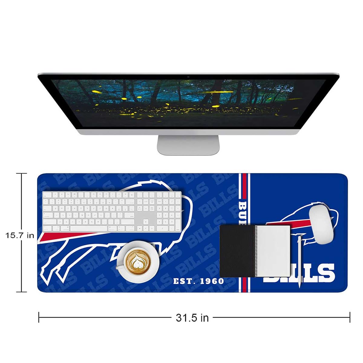 Mouse Pad Extended Large Gaming Desk Pad 31.5 x 11.8 Inch, XL Mousepad Topographic Mouse Pad with