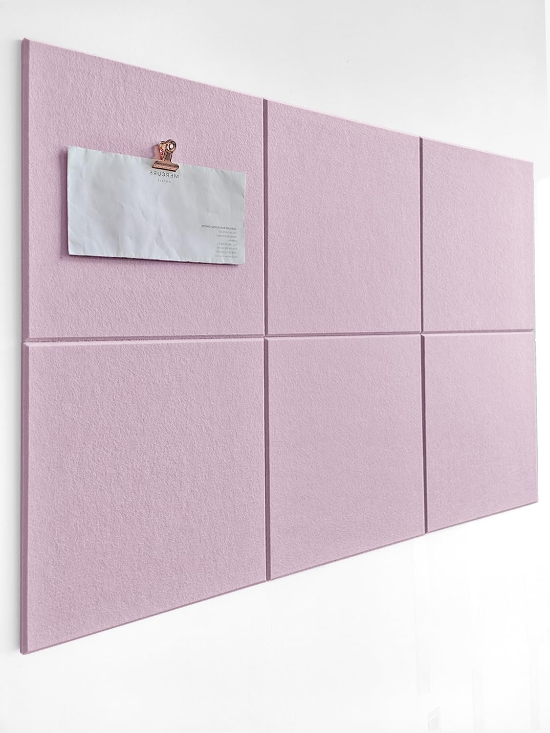 Cork Board 24 x36 Alternative - 6 Pack Felt Wall Tiles with Safe Removable Adhesive Tabs, Cork