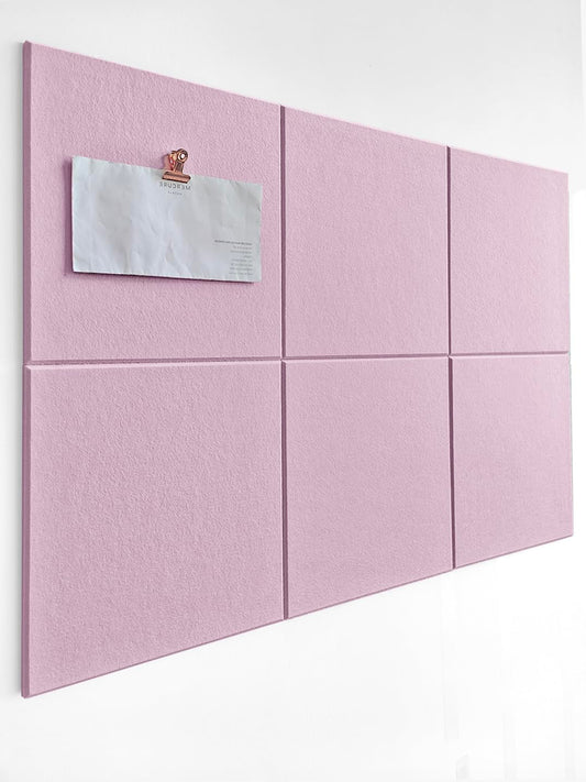 Cork Board 24 x36 Alternative - 6 Pack Felt Wall Tiles with Safe Removable Adhesive Tabs, Cork