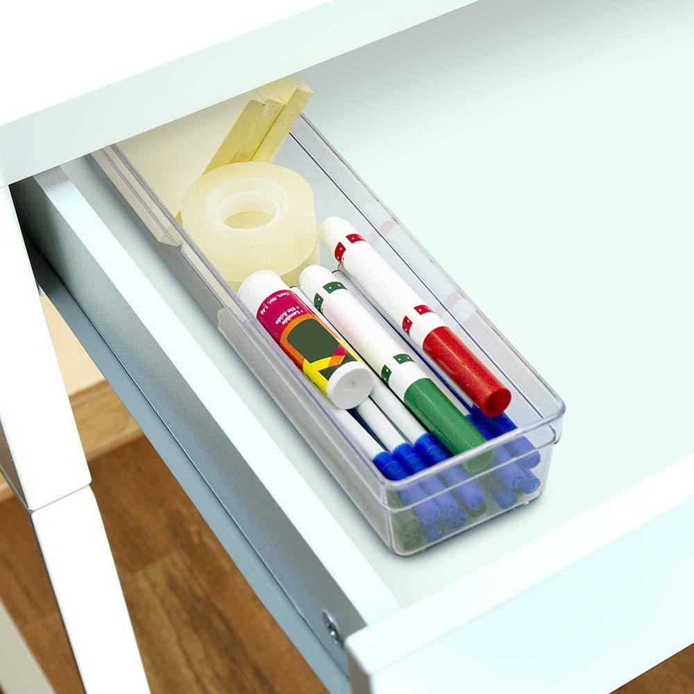 Glad Plastic Drawer Storage Tray – Heavy Duty Organizer Bin for Home, Kitchen, Bath, Bedroom