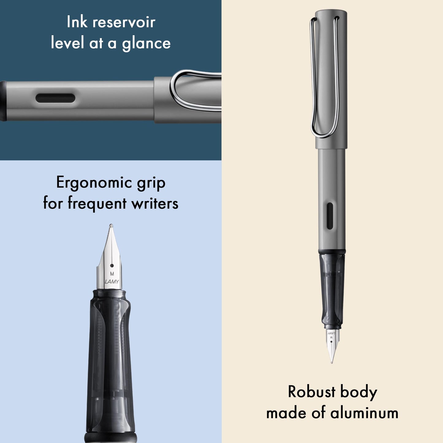 LAMY AL-star graphite - Fountain Pen with ergonomic grip & polished steel nib in size F