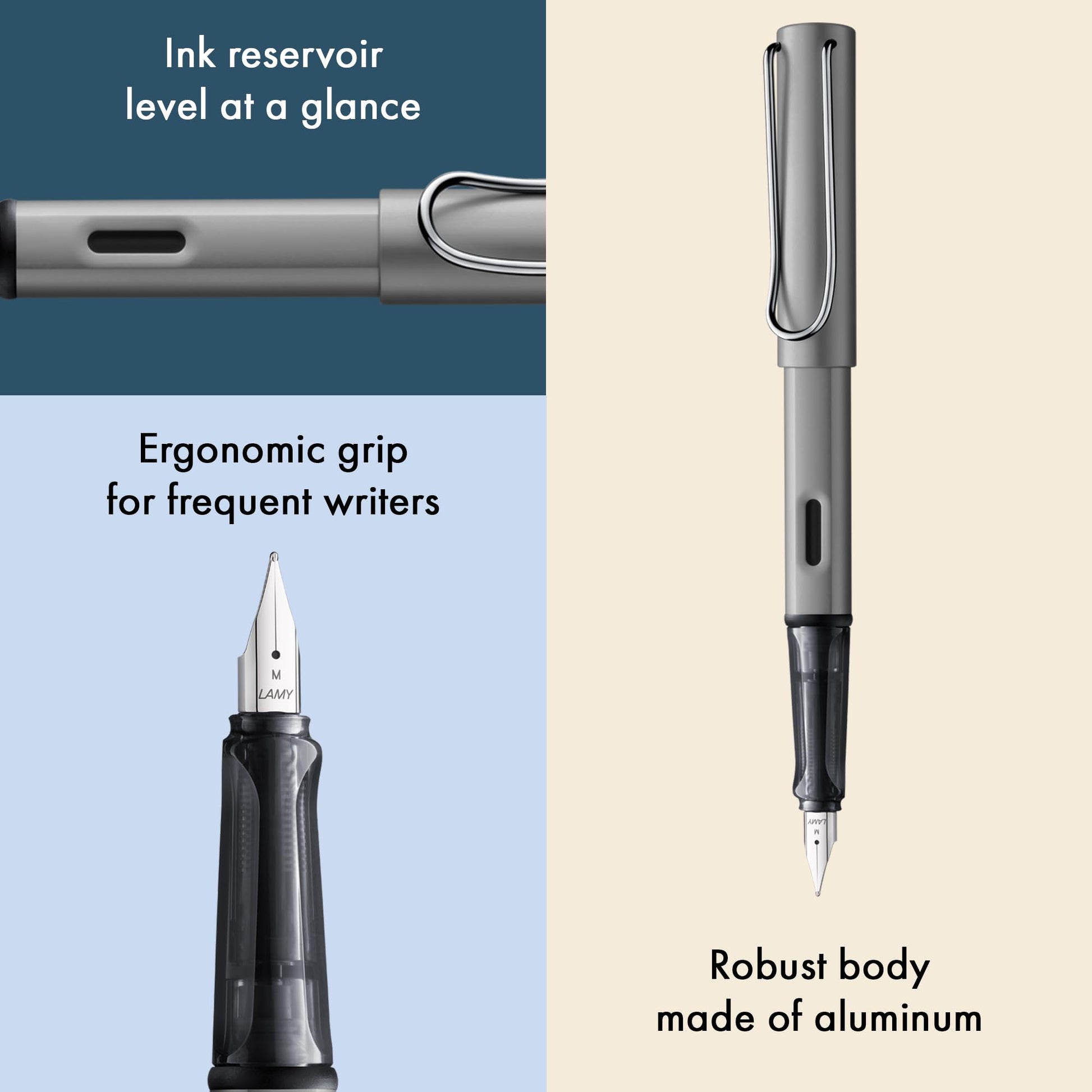 LAMY AL-star graphite - Fountain Pen with ergonomic grip & polished steel nib in size M