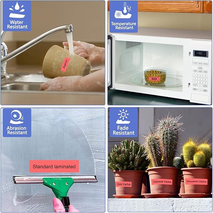 GREENCYCLE 4 Pack 24mm Red Label Tape Compatible for Brother P-Touch TZe-451 TZ-451 24mm 0.94"