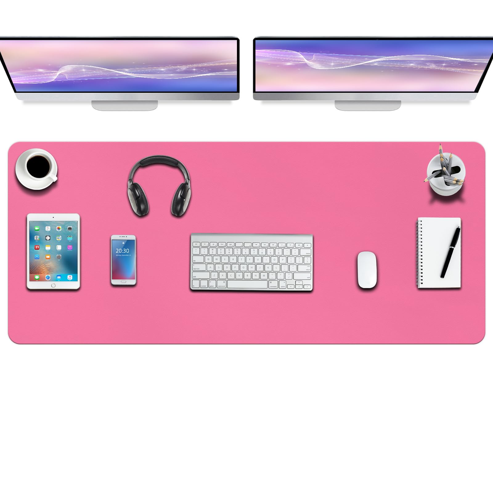 Boutilon Leather Desk Pad Protector,Non-Slip Mouse Pad,Laptop Desk Pad,Office Mouse Mat,Waterproof
