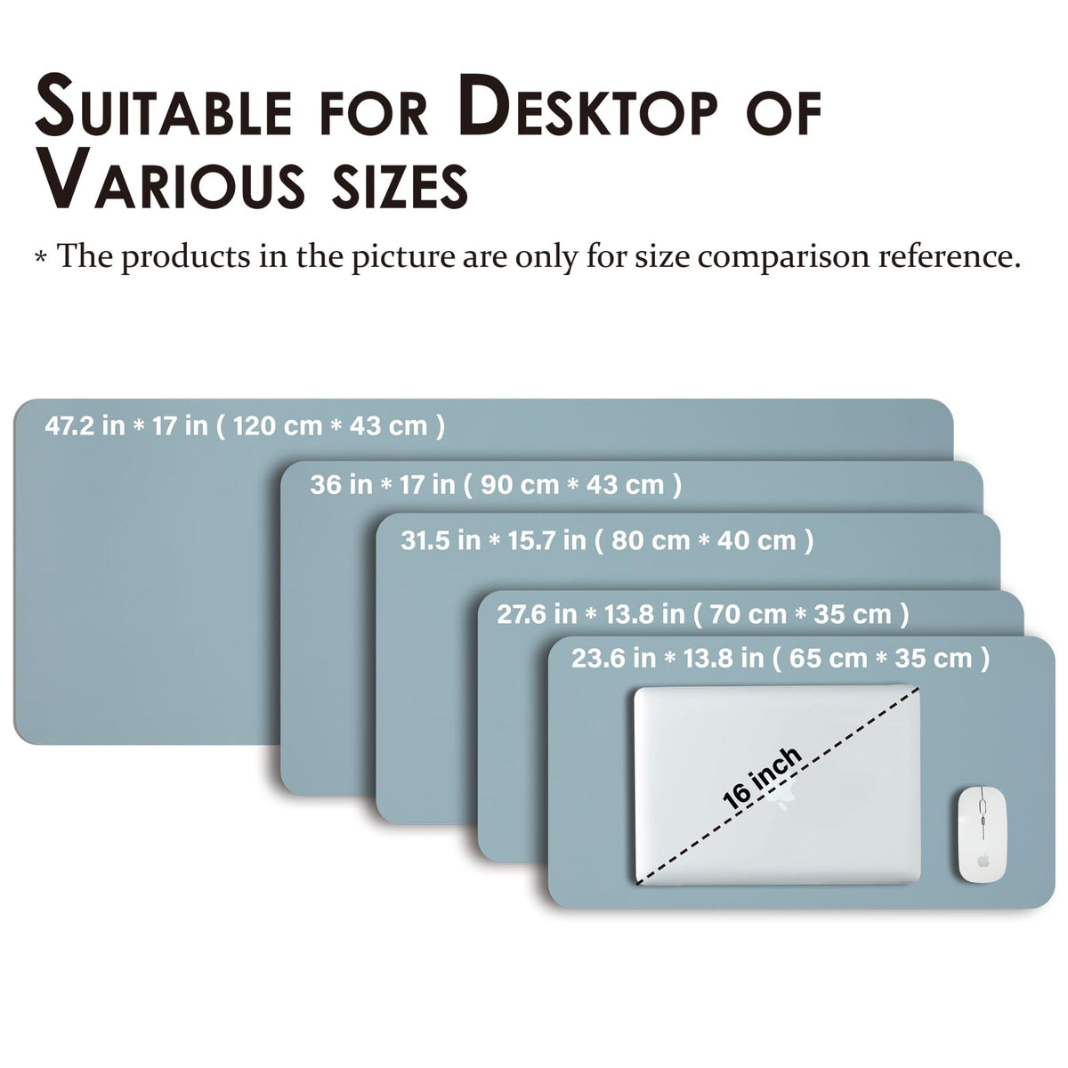 Large Desk Mat - 47.2"x 17" Non-Slip PU Desk Pad for Office and Home - Ideal for Large Mouse Pad
