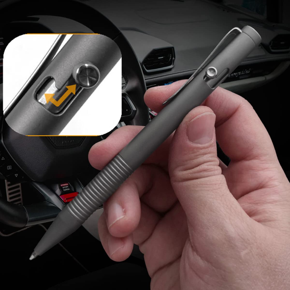 Lary Gray 4.8'' Titanium Alloy Bolt Action Pen with 3 Extra Refills in Box