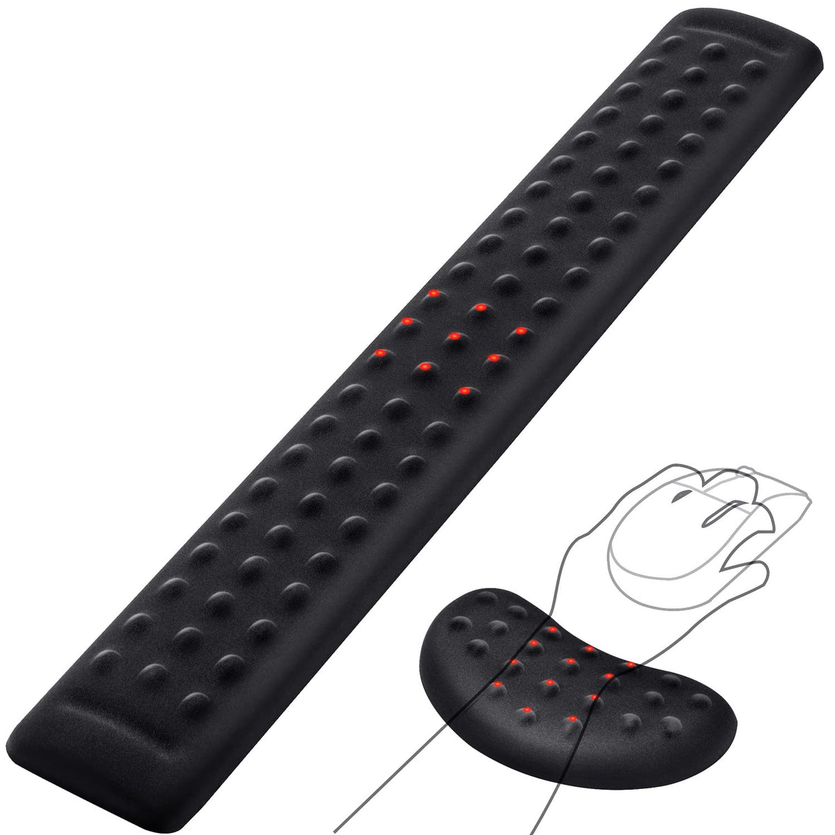 Gimars Upgraded Keyboard Wrist Rest with Massage Dot, Ergonomic Wrist Pad for Pressure Release &
