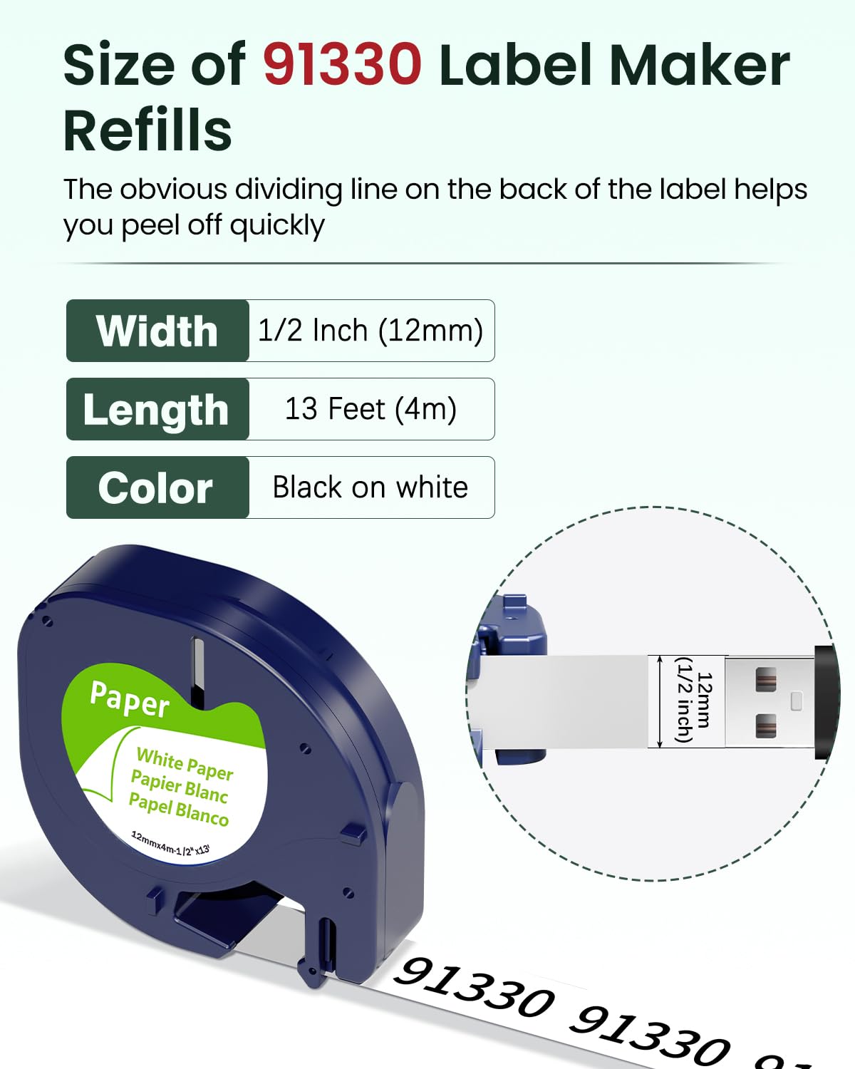 6-Pack 91330 Compatible with Dymo LetraTag Label Tape Refills