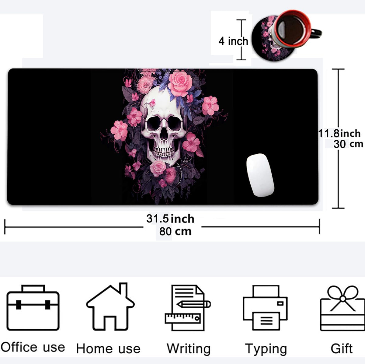 Large Mouse Pad, 31.5 x 11.8in Extended Gaming Mouse Pad with Stitched Edges, XXL Mousepad