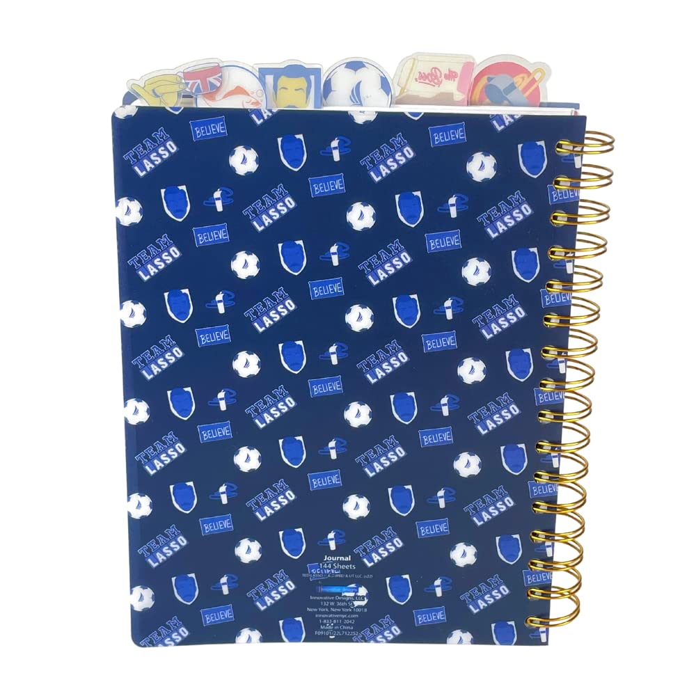Ted Lasso Tab Journal Notebook, Spiral Bound, 144 Lined Pages, 8 x 7 inches