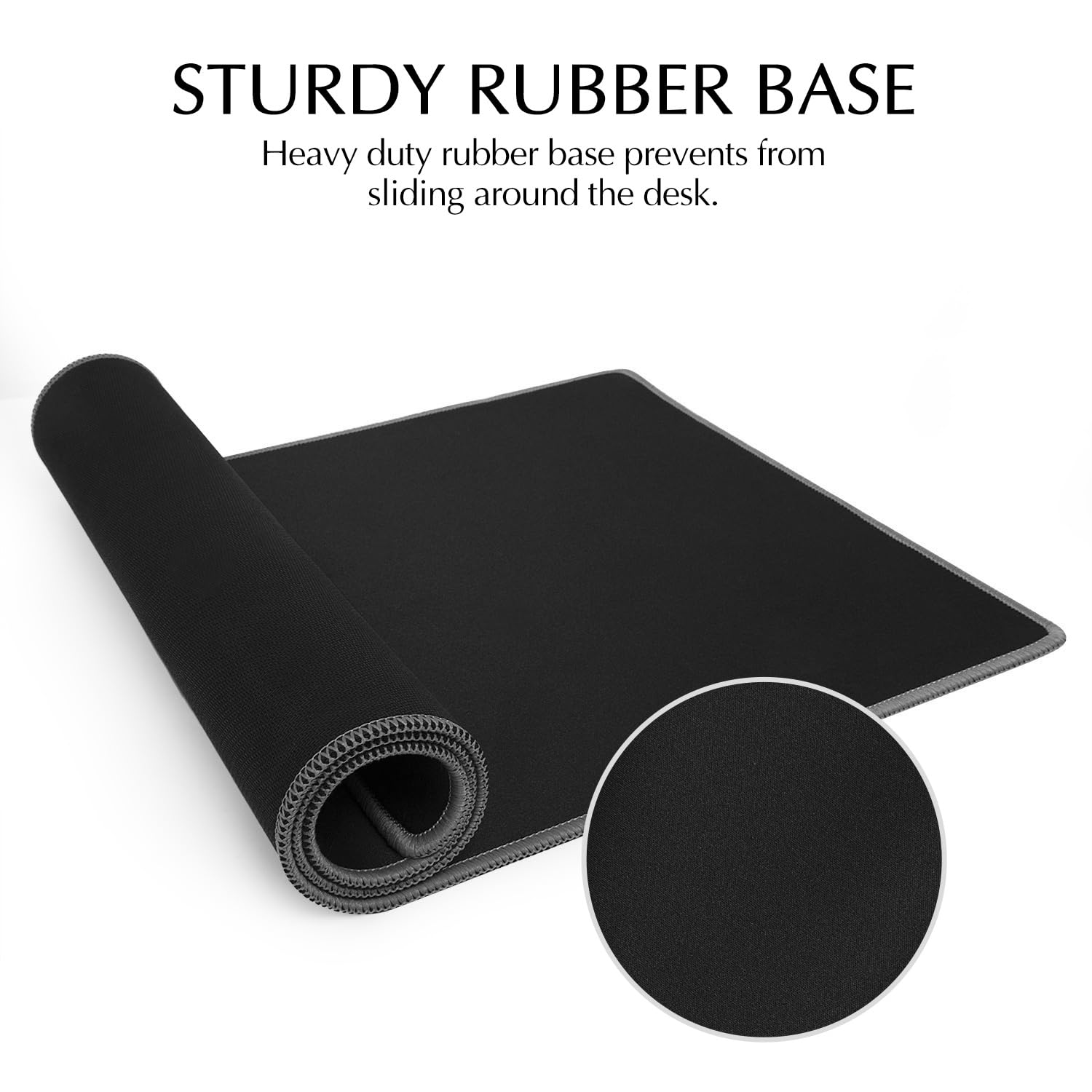 JIALONG Large Gaming Mouse Pad, Extended Mousepad with Grey Stitched Edges, XXL Desk Mat, Big