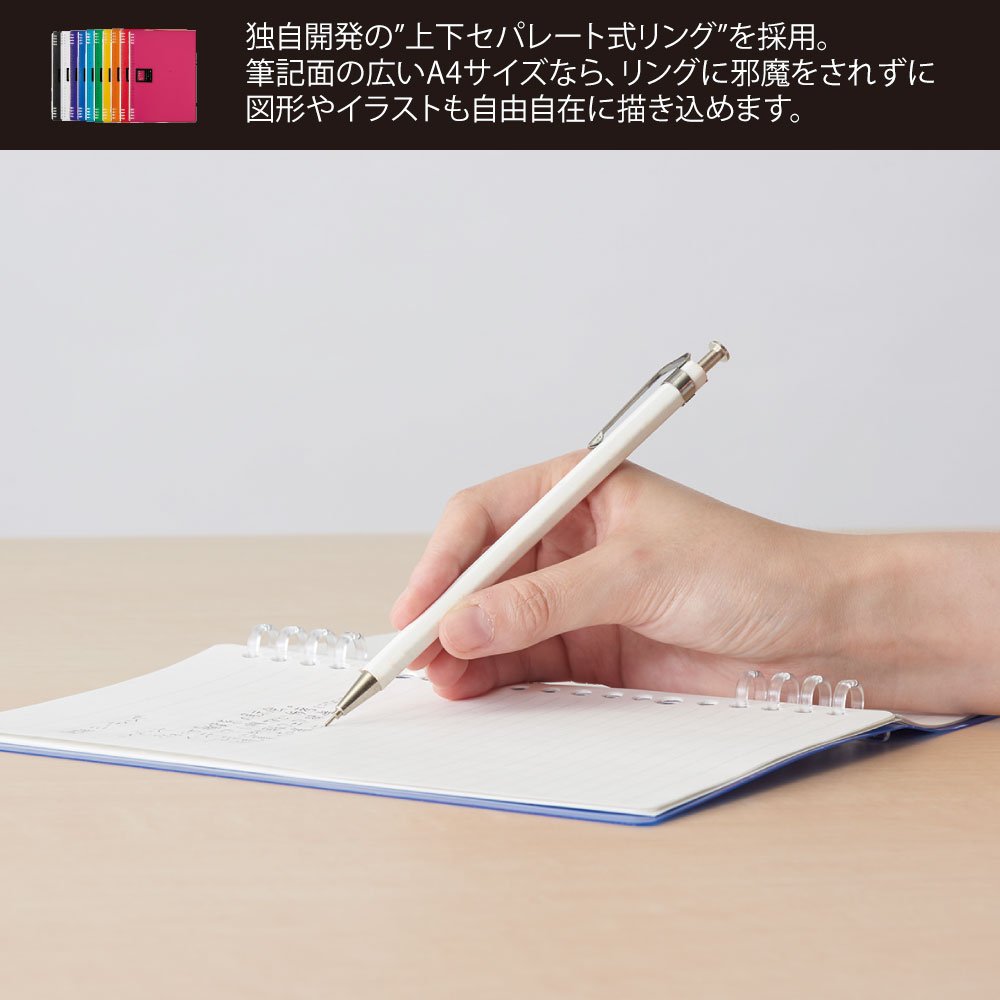 Kingjim 9856TTE Toe Ring Notebook, Tefline, A4, Transparent