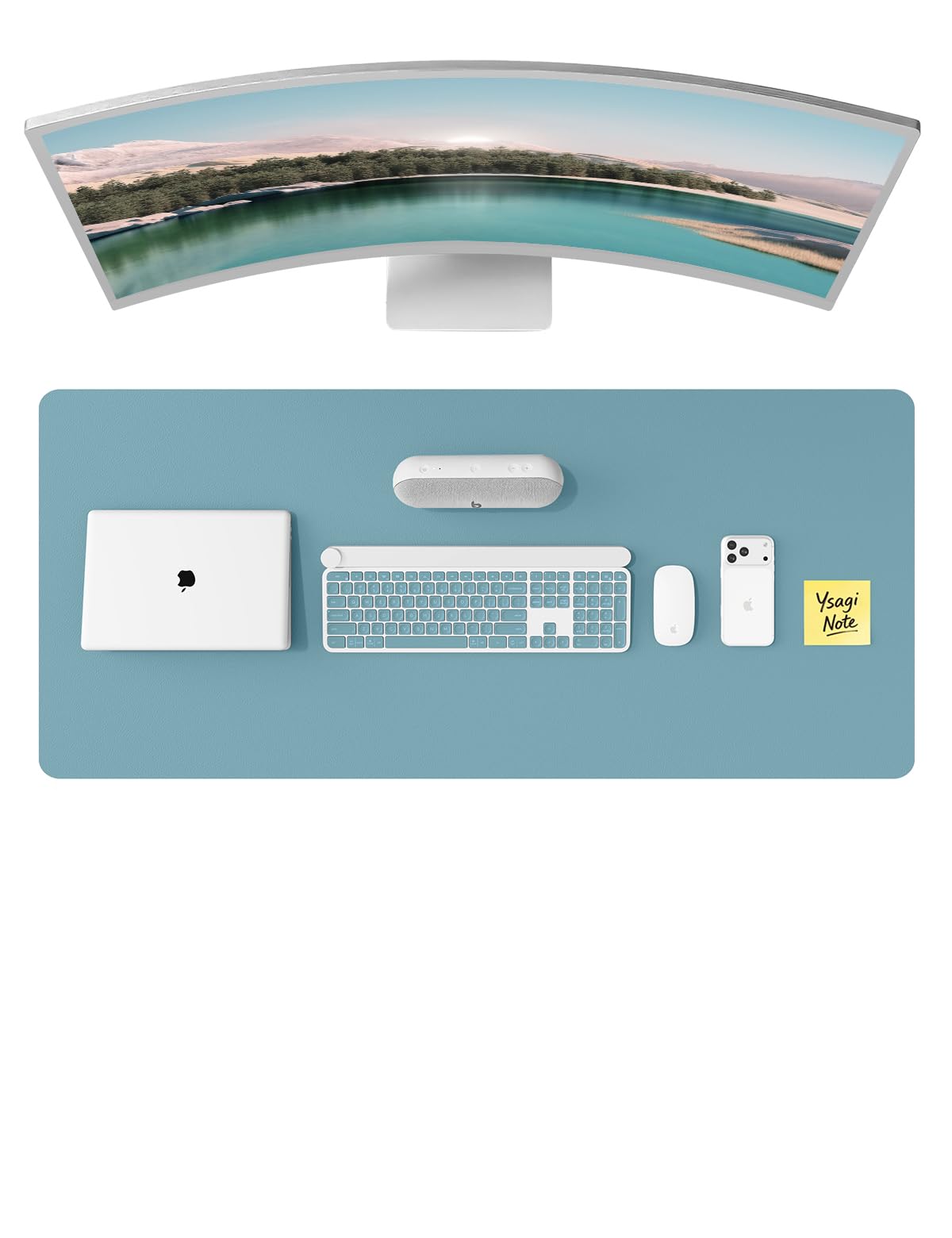 YSAGi Leather Desk Pad Protector, Office Desk Mat, Large Mouse Pad, Non-Slip PU Leather Desk