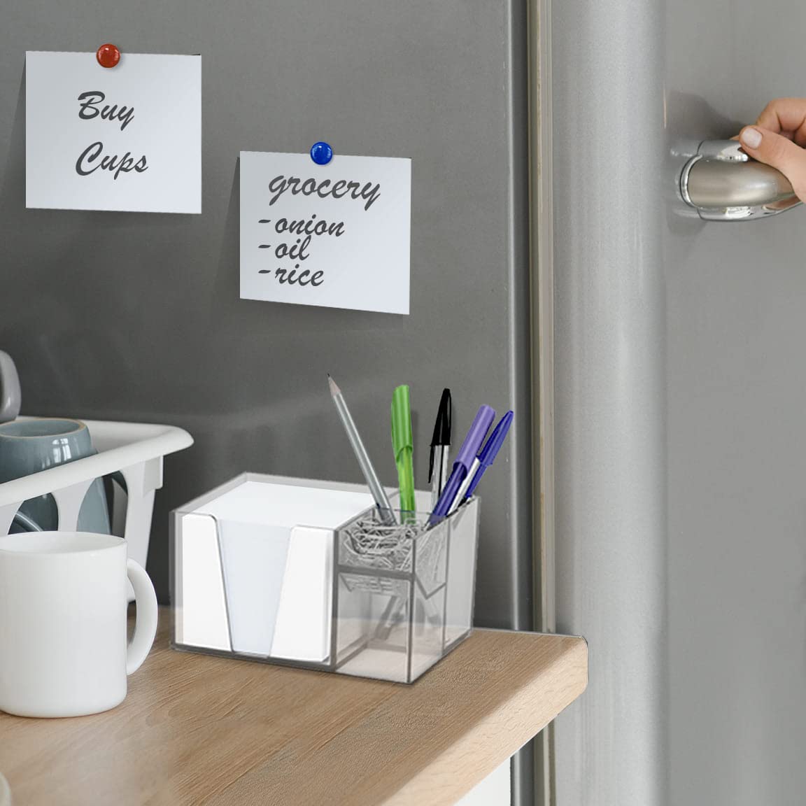 Acrimet Desktop Organizer Pencil, Pen, Paper, Clip, Caddy Holder (Plastic) (White Paper Included)