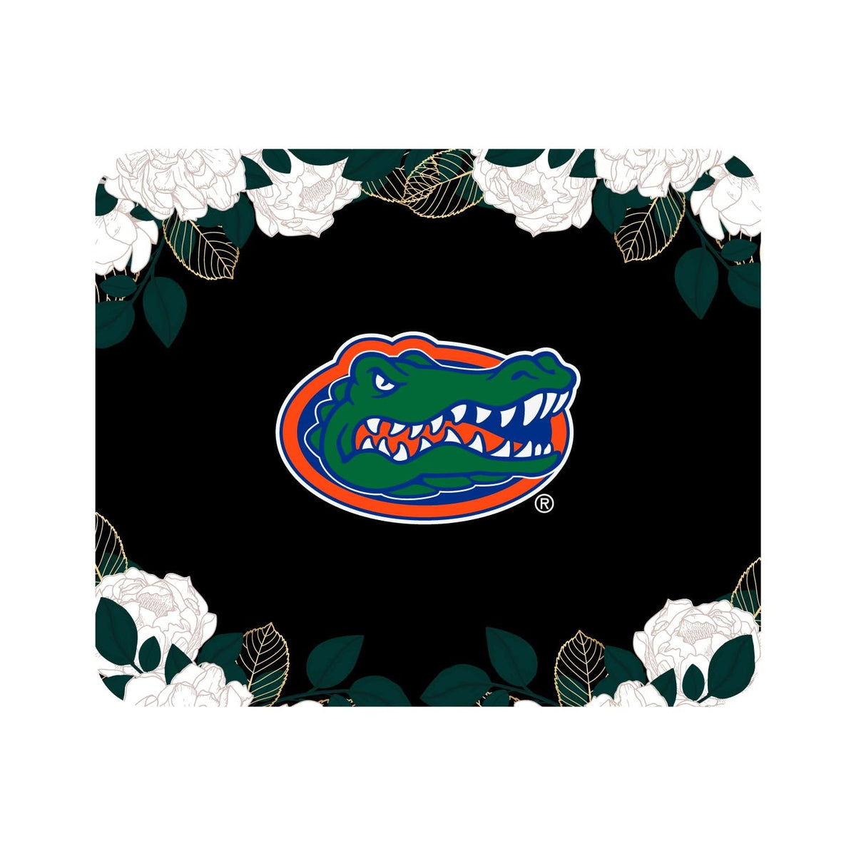 Mouse Pad, Fabric, University of Florida Standard/Floral White