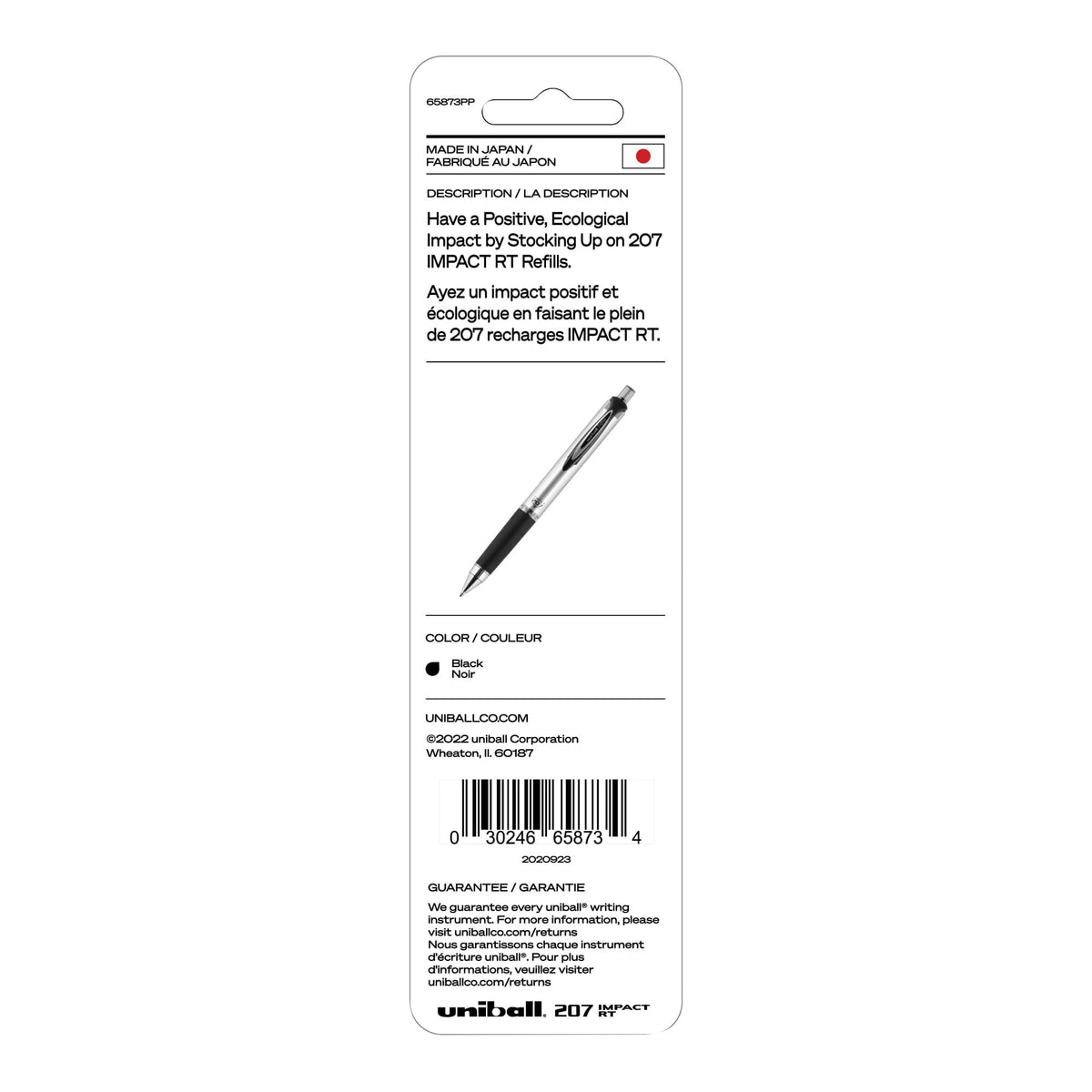 uni-ball Gel uni-ball Impact RT Retractable Pen Refills, Bold Point, Black Ink, Pack of 2, 6 Packs