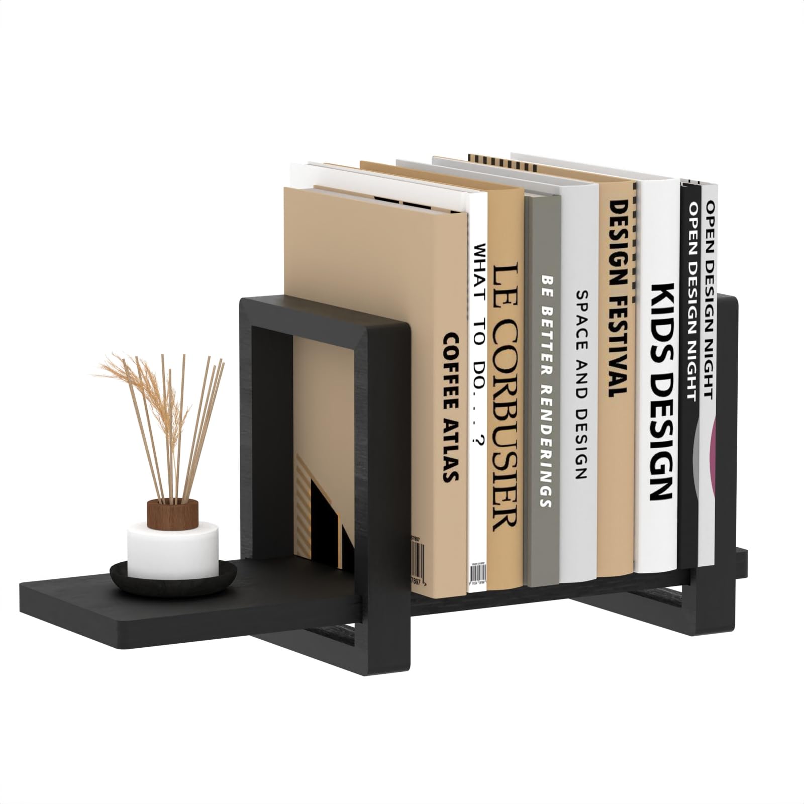YUELGUANG Adjustable Desktop Bookshelf Wooden Desk Book Holder Organizer Tabletop Bookshelf Mini