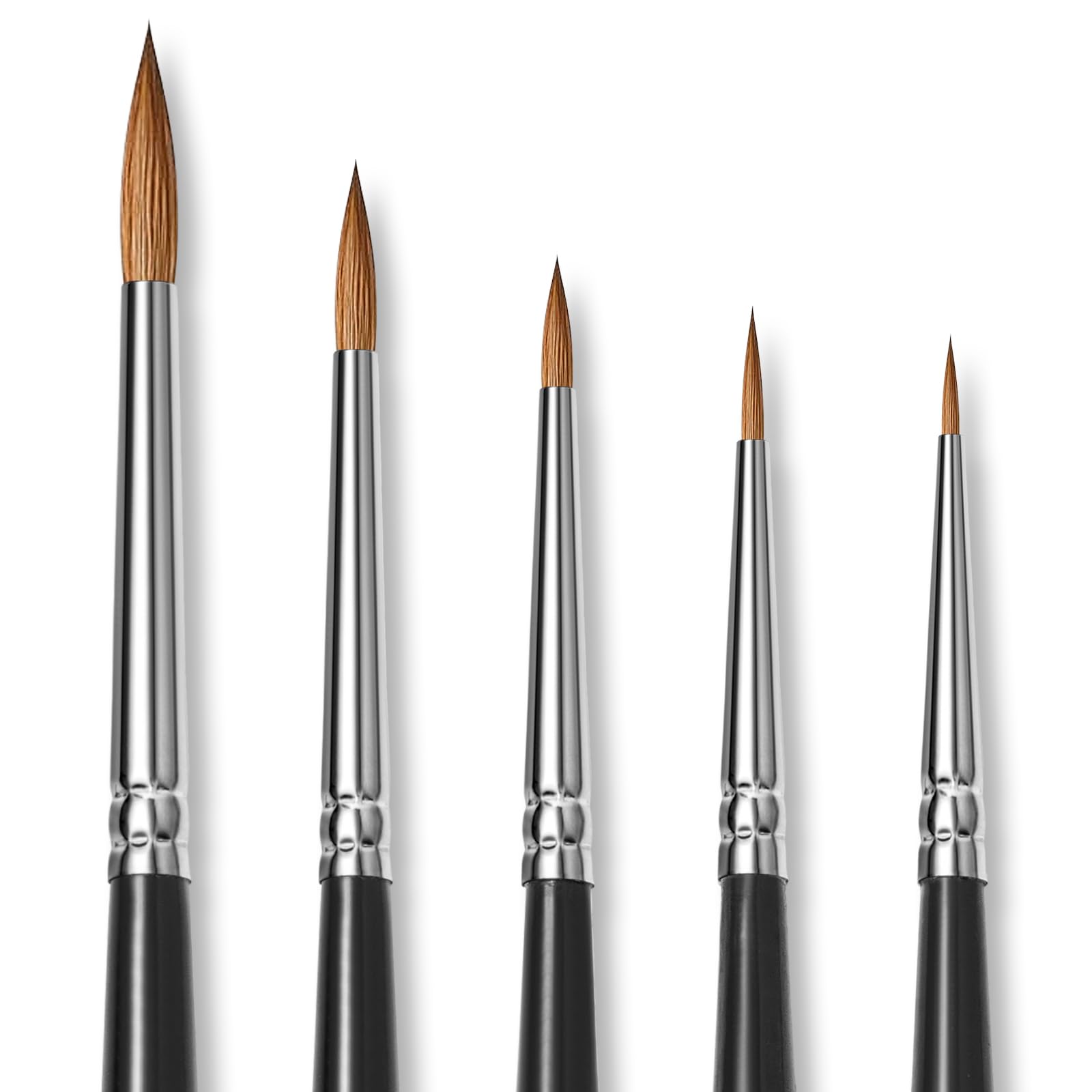 Kolinsky Sable Miniature Watercolor Brushes, Fuumuui 5pcs Professional Small Detail Paint Brushes