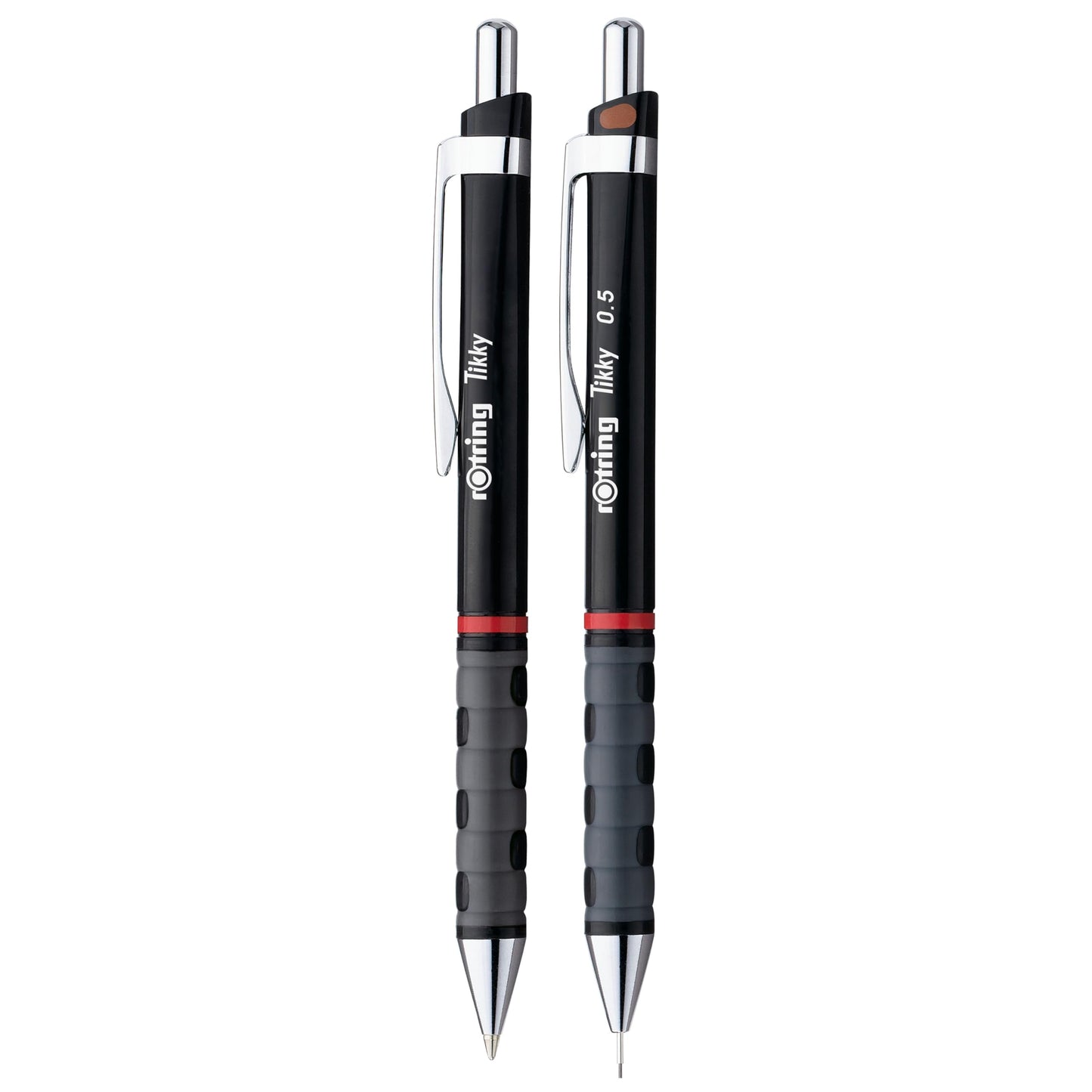 rOtring Tikky Mechanical Pencil & Ballpoint Set | HB Lead, 0.5 mm Pencil | Medium Point Pen | Black