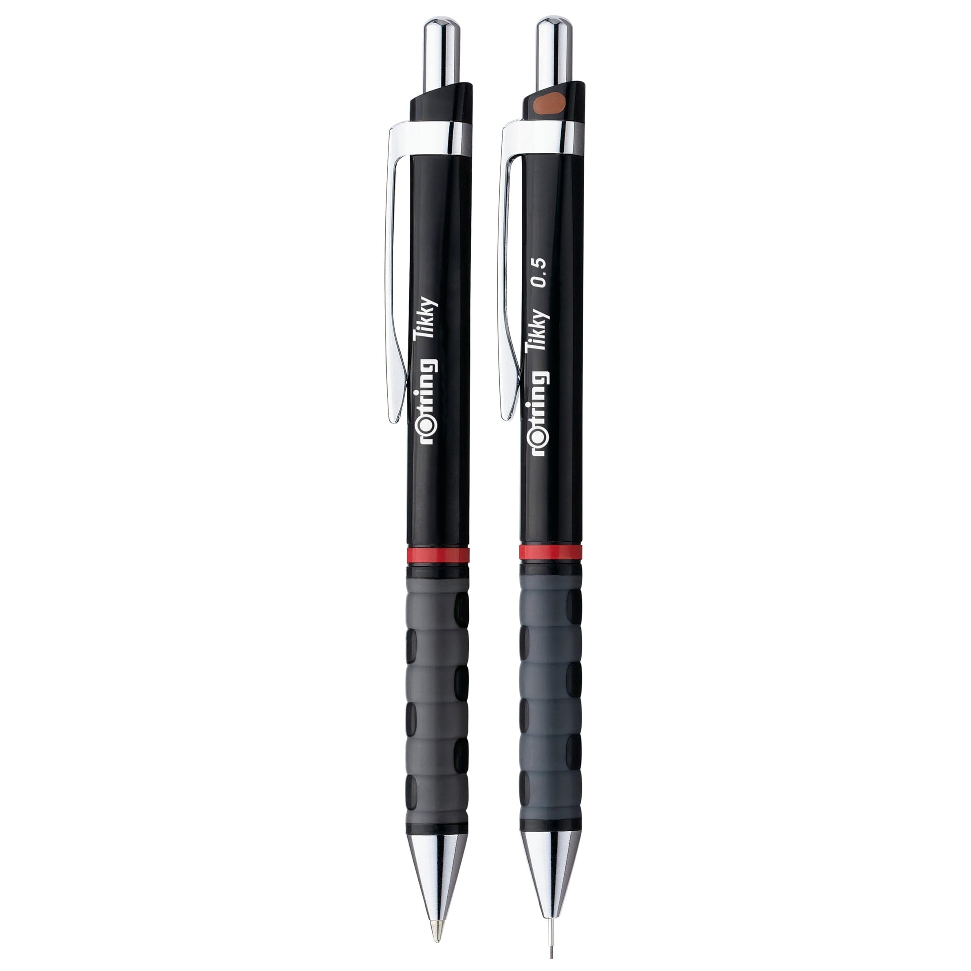 rOtring Tikky Mechanical Pencil & Ballpoint Set | HB Lead, 0.5 mm Pencil | Medium Point Pen | Black