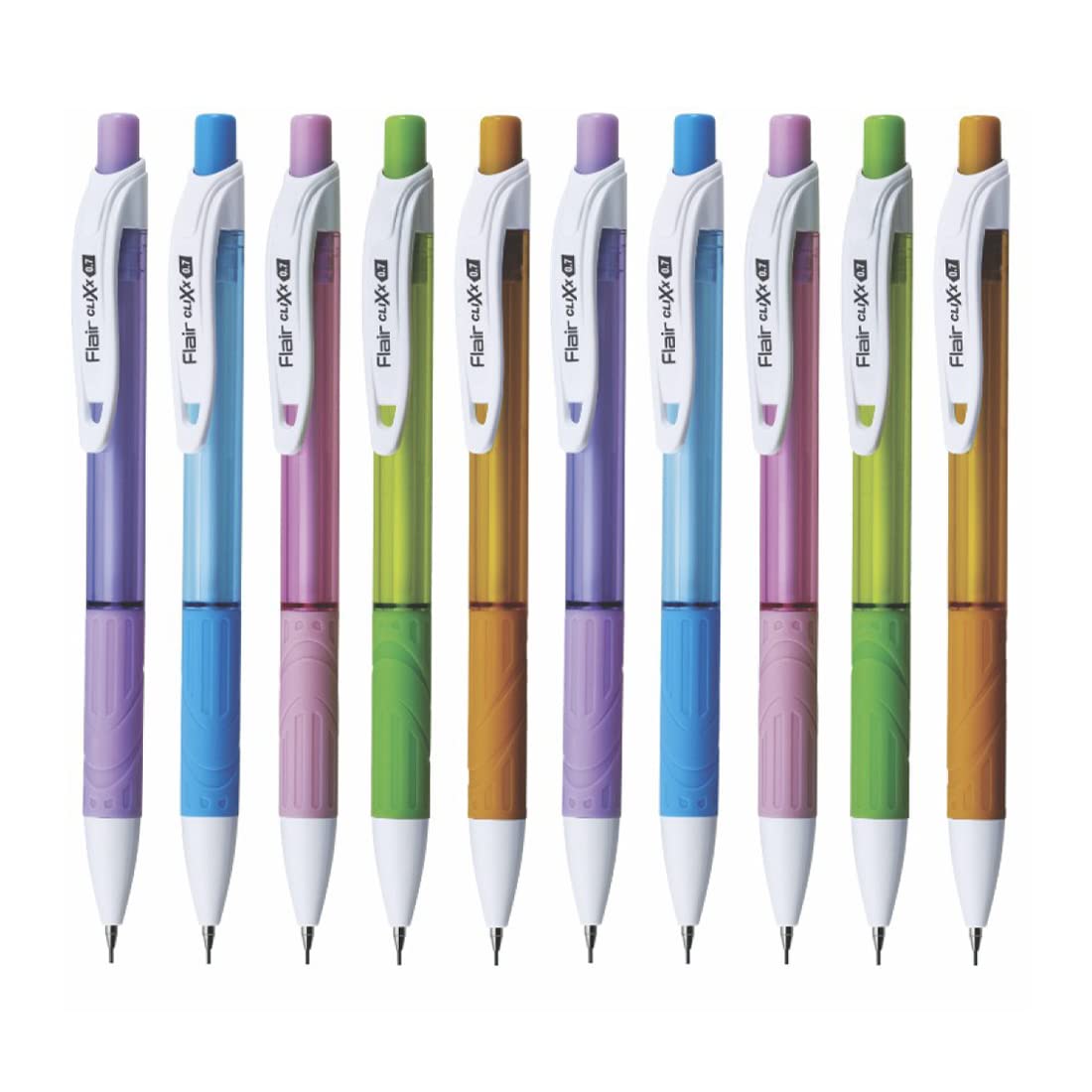 FLAIR Clixx Medium 0.7 mm Mechanical Pencil Pouch Pack | Triangular Barrel For Relaxed Drawing |